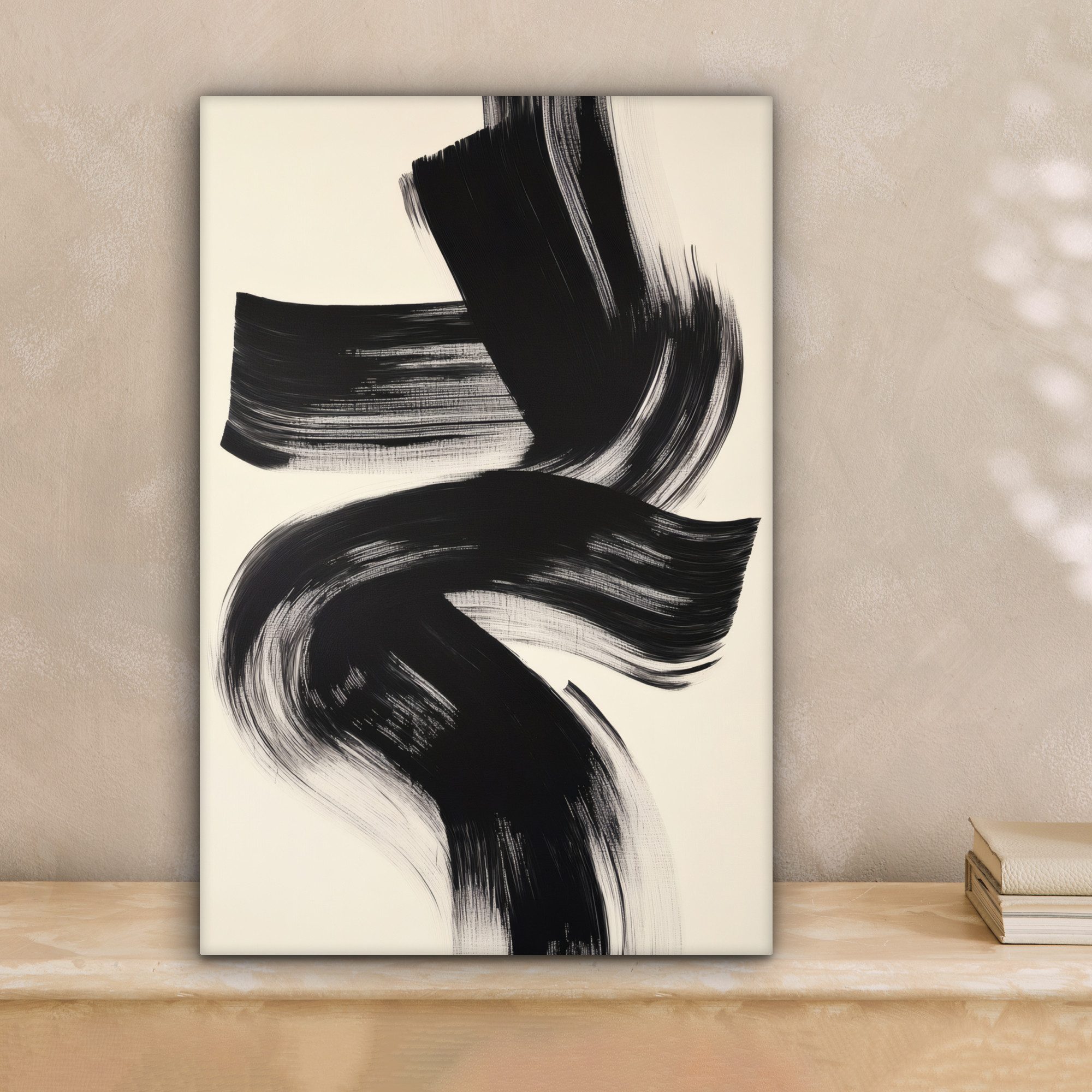 OneMillionCanvasses® Leinwandbild Streifen - Schwarz - Abstrakt, Fotodruck günstig online kaufen