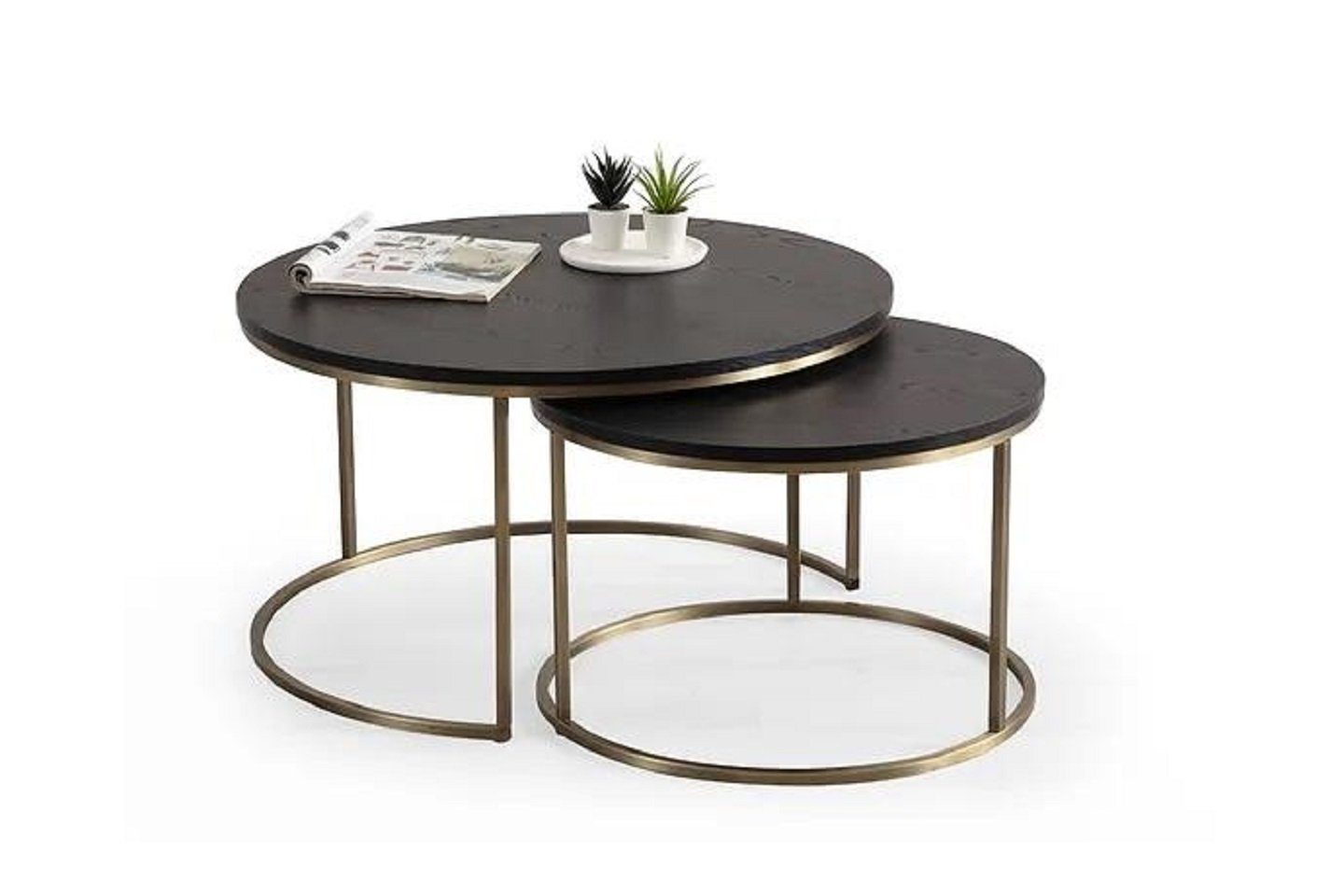 Couchtisch Schwarz Couchtische 2-teilig oben und unten Hochwertiges Wohnzimmer