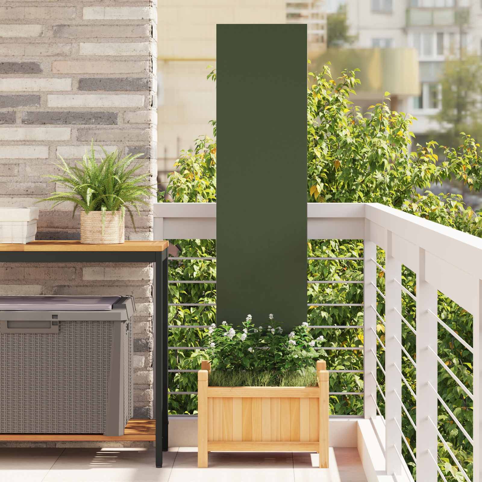 vidaXL Wandbild Garten Sichtschutz-Leinwand Olivgrün 32 x 140 cm, (1 St)