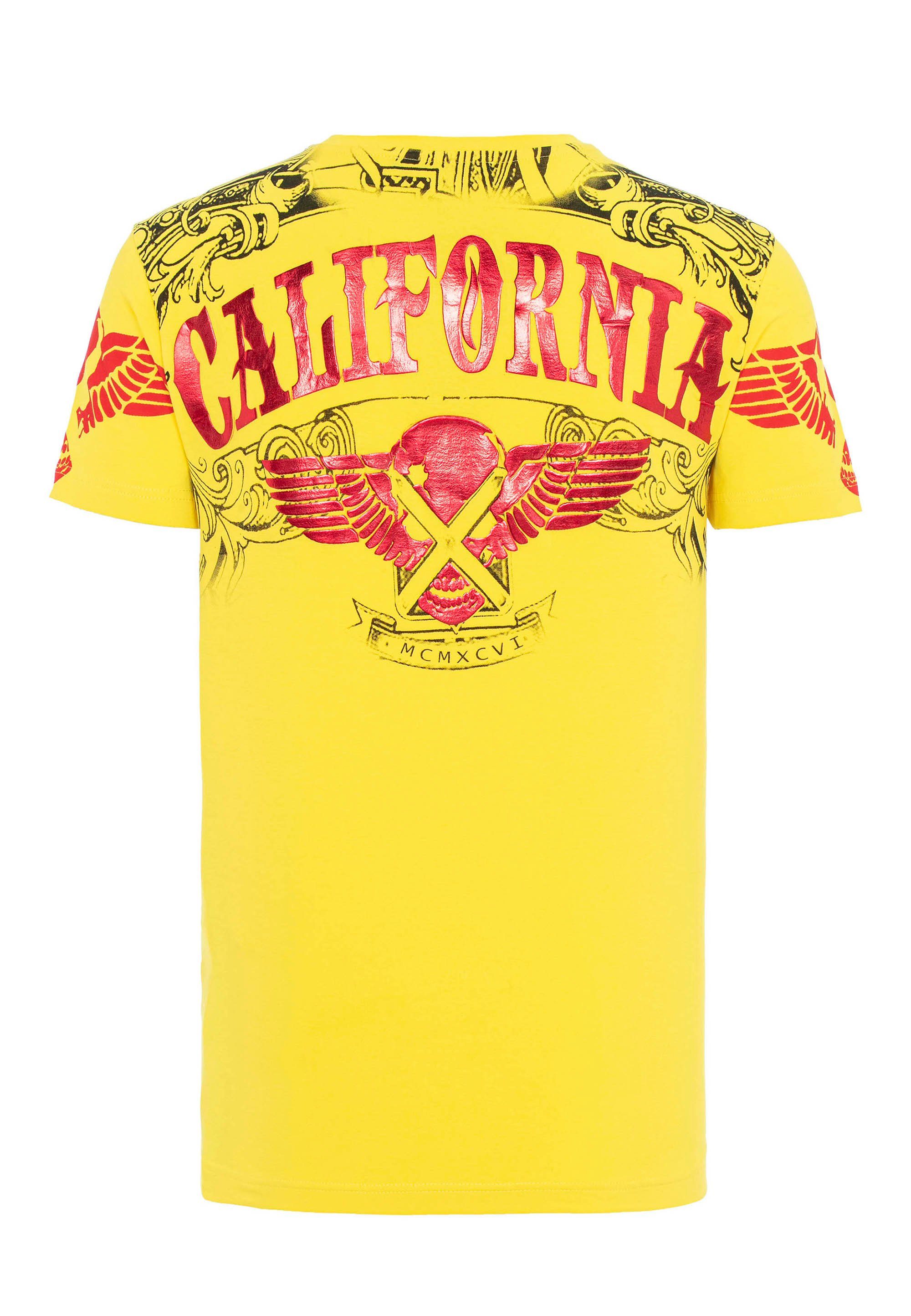 mit Baxx stylischem Markenprint & CT656 T-Shirt gelb-rot Cipo