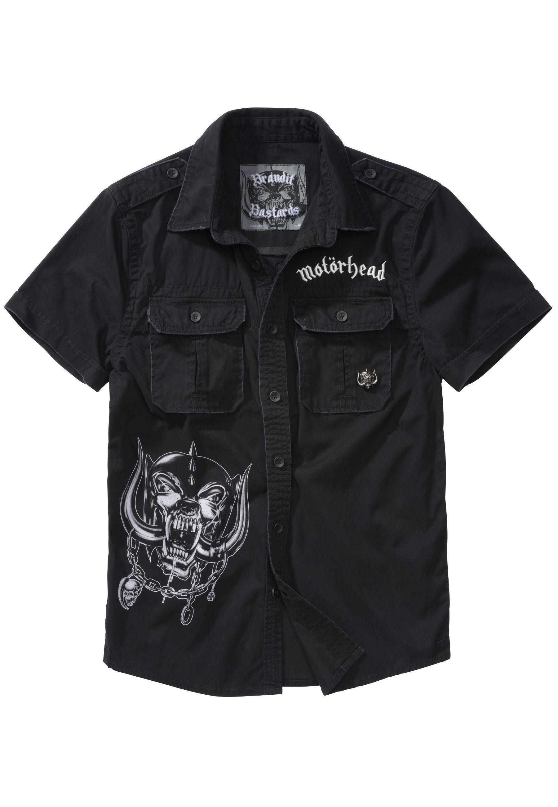 Brandit Langarmhemd Brandit Herren Motörhead Vintage Shirt 1/2 sleeve (1-tlg)