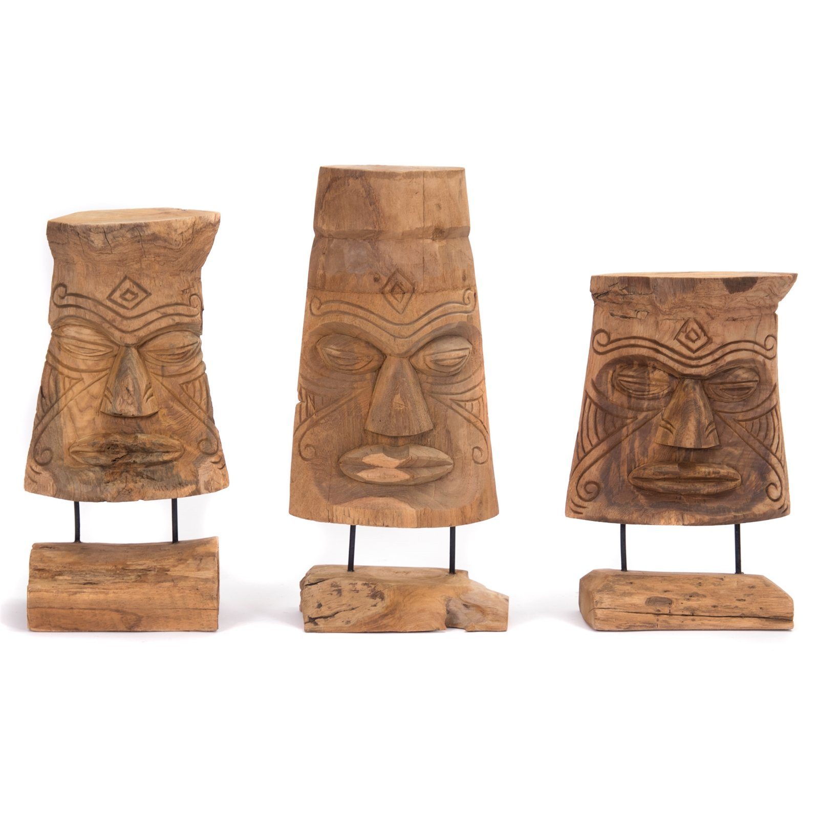 Massivholz, cm, SKULPTUR Tiki "TIKI", Hawaii Skulptur HOLZ Deko CREEDWOOD 40 Objekt