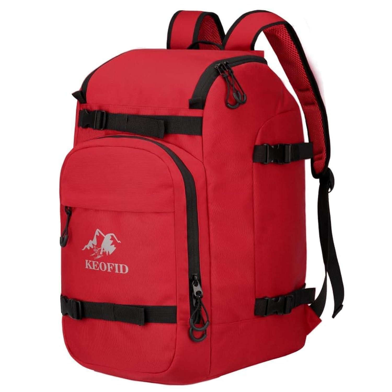 LuxusKollektion Skitasche Skischuhtasche 50L Ski-Reiserucksack Snowboardtasche Rot
