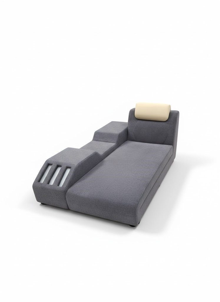 Xlmoebel 3-Sitzer Elegantes Design-Sofa mit weichem grauem Sitzpolster Sofort, 3-Sitzer, Hergestellt in Europa