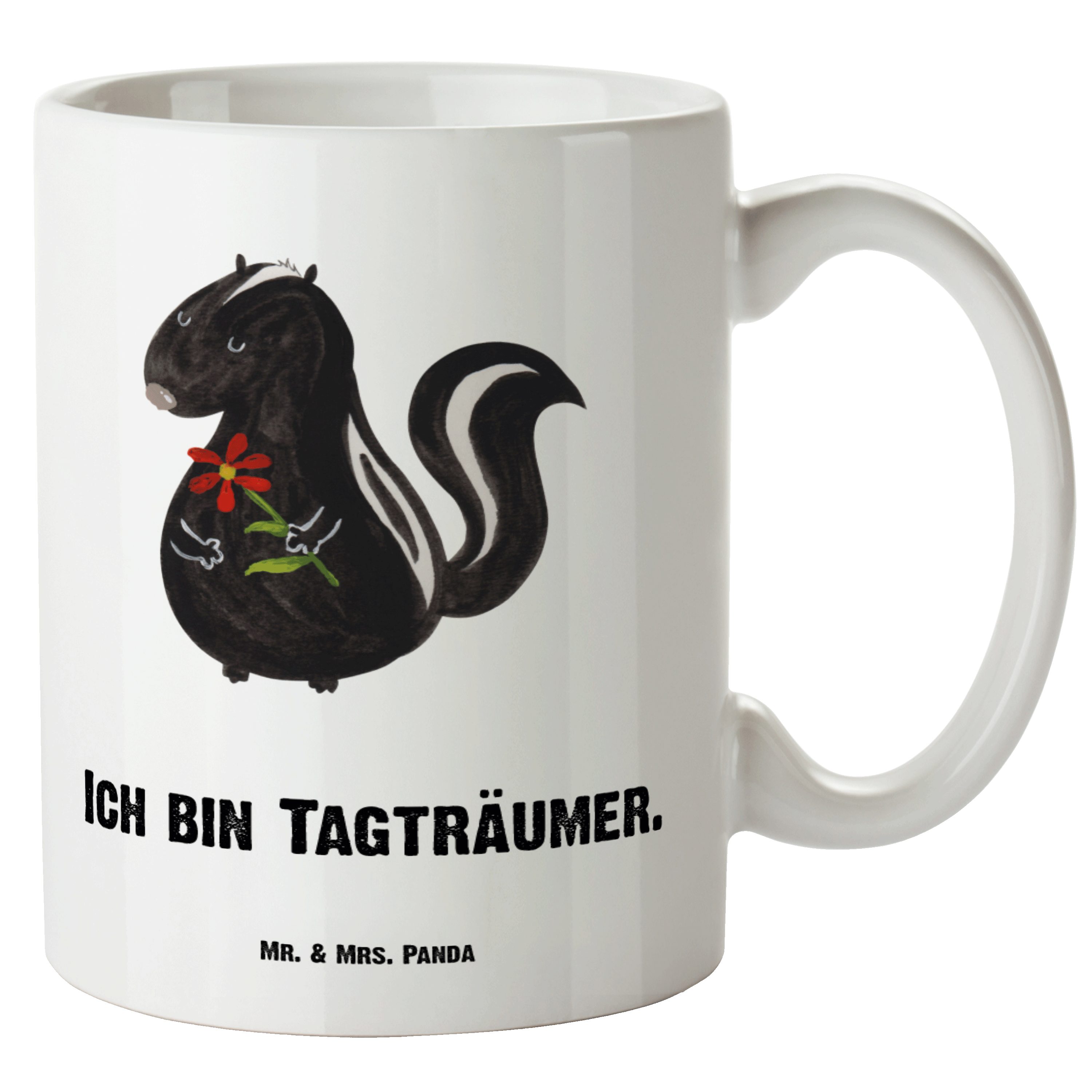 - Tasse Stinktier Stinki, Weiß Panda Tagträumer, Keramik Tasse Geschenk, Mr. Bech, Skunk, & Mrs. XL XL - Blume