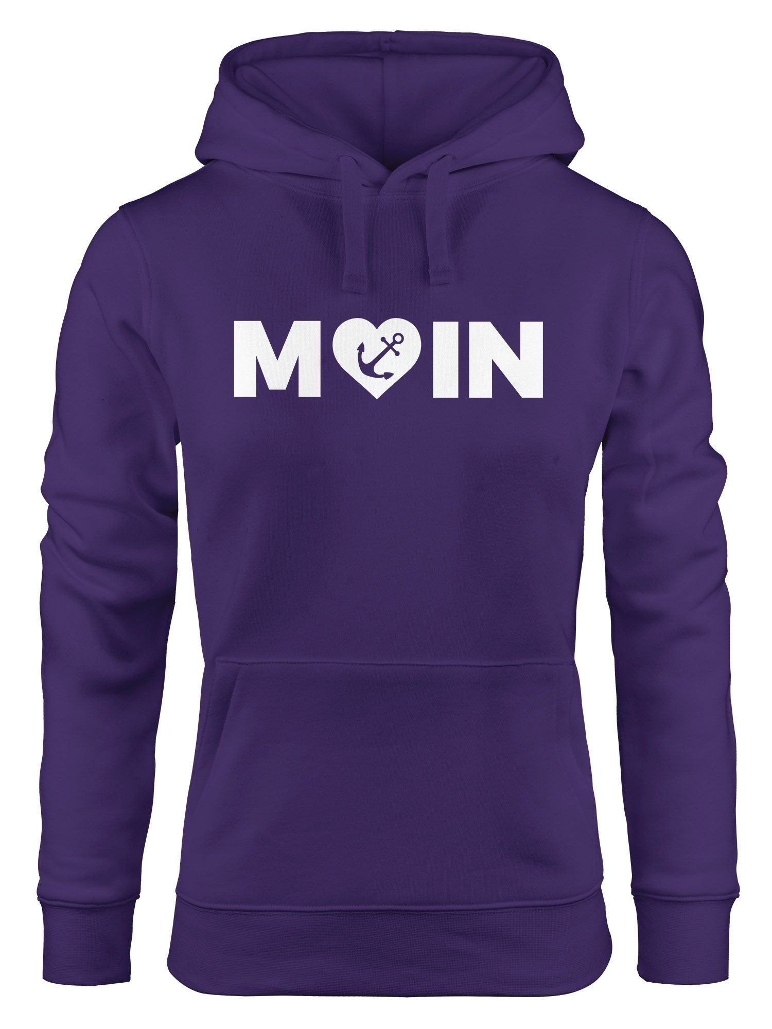 MoonWorks Hoodie Cooler Kapuzen-Pullover Damen Moin Love Herz mit Anker Nordsee Hoodie
