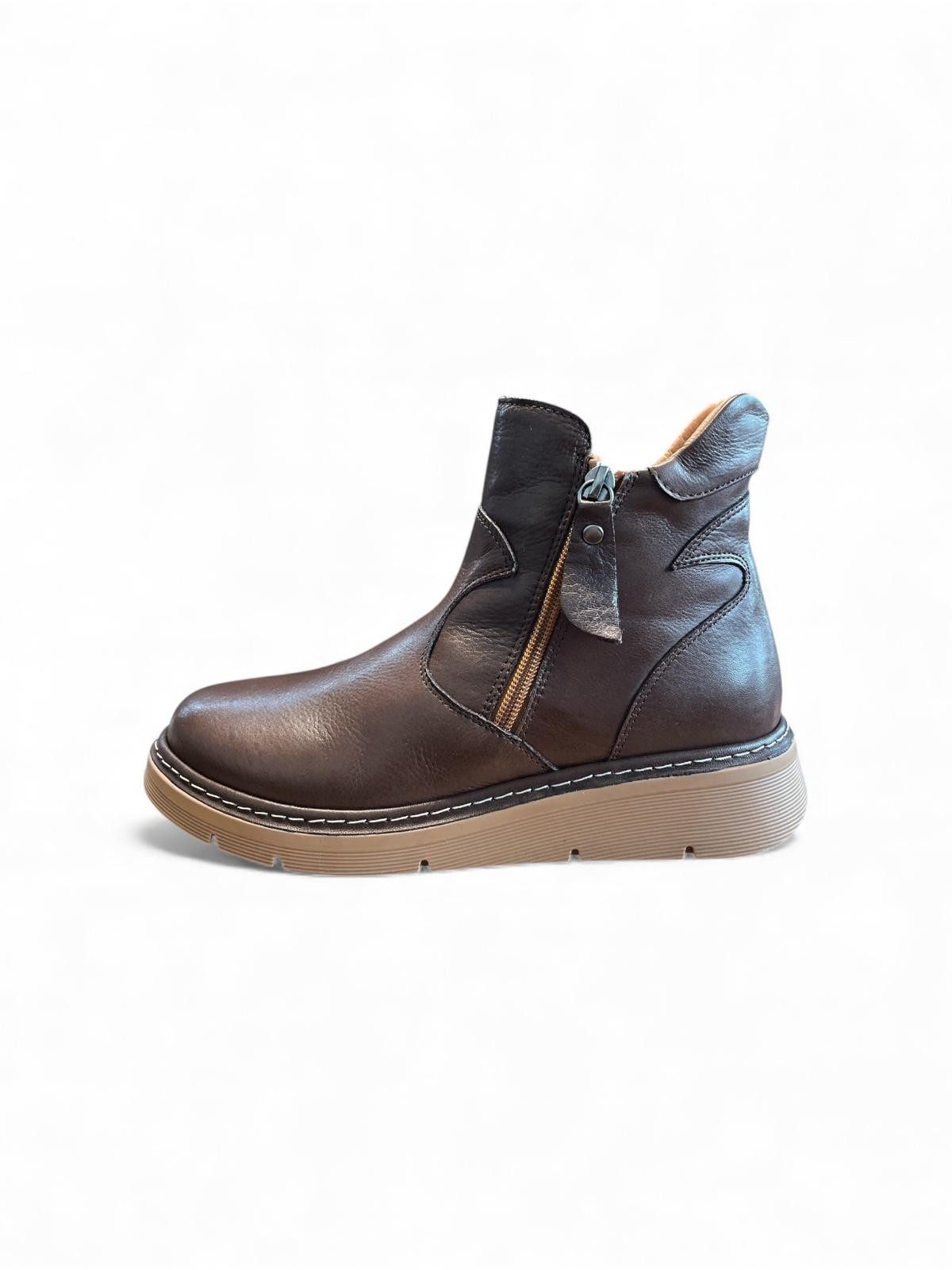 Begoria Damen Echtleder Boots mit Leichter Sohle – Stiefelette Stiefelette