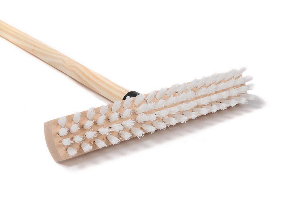 BawiTec Reinigungsbürste Wischer Schrubber 30cm mit Stiel 120cm Bodenschrubber Schrubberbürste, Innenbereich, Aussenbereich