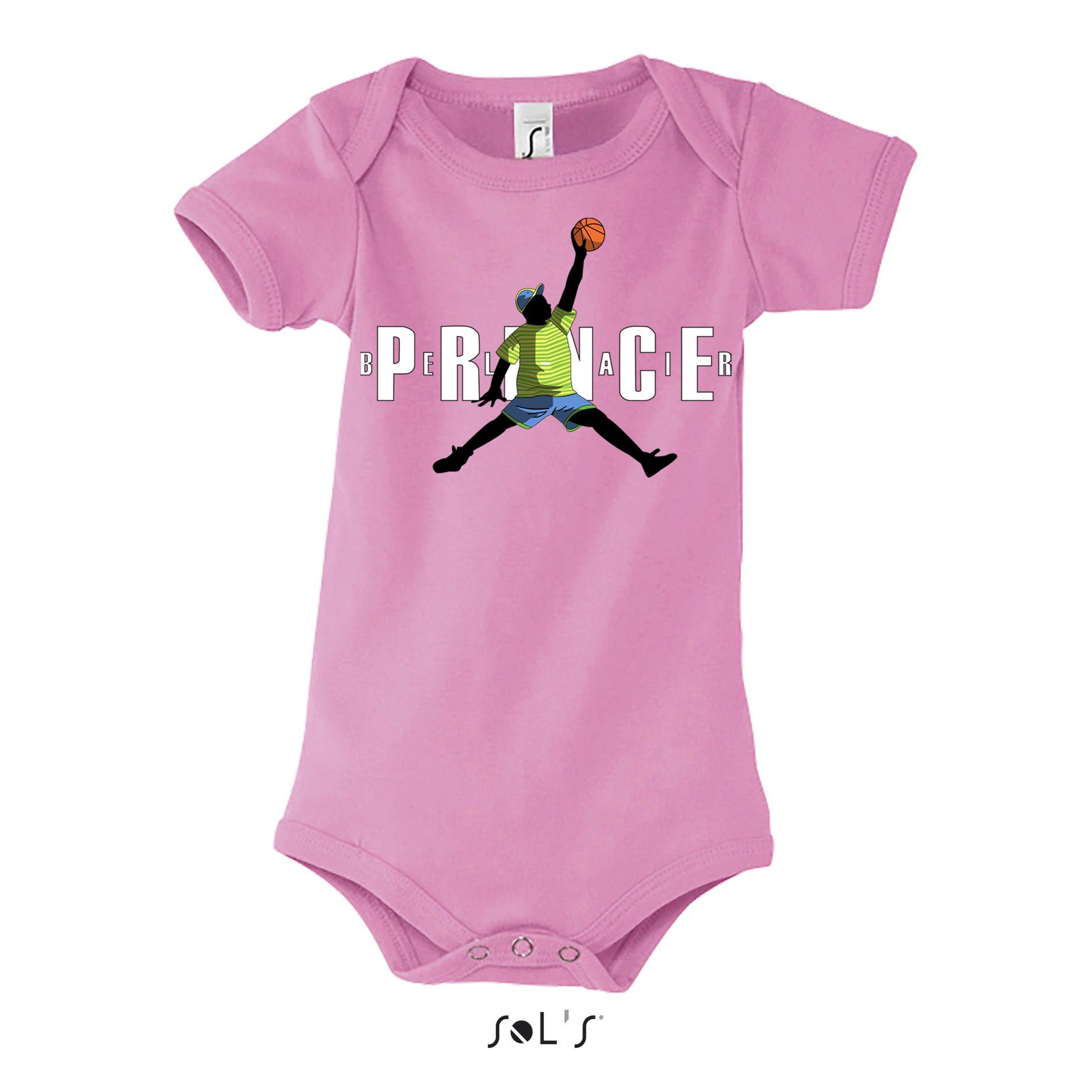 Blondie & Brownie Strampler Kinder Baby Fresh Prince Bel Air Basketball mit Druckknopf Rosa