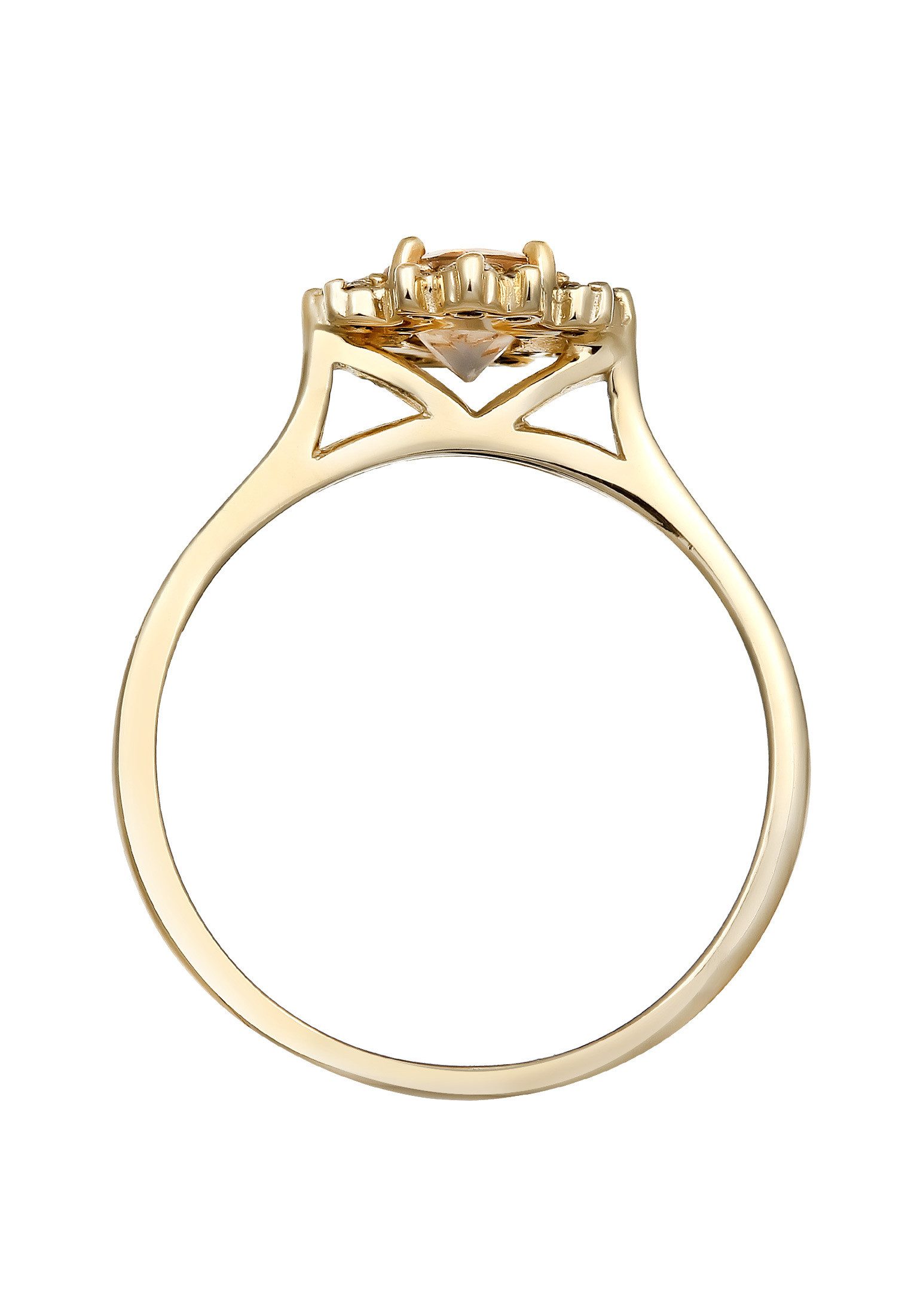 HAZE & GLORY Verlobungsring Diamant Morganit Verlobungsring 375 Gelbgold