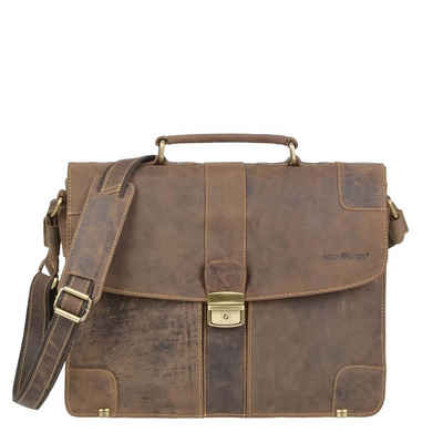 Greenburry Aktentasche Vintage, Businesstasche, kleine Schultasche, für Herren und Damen, rustikal