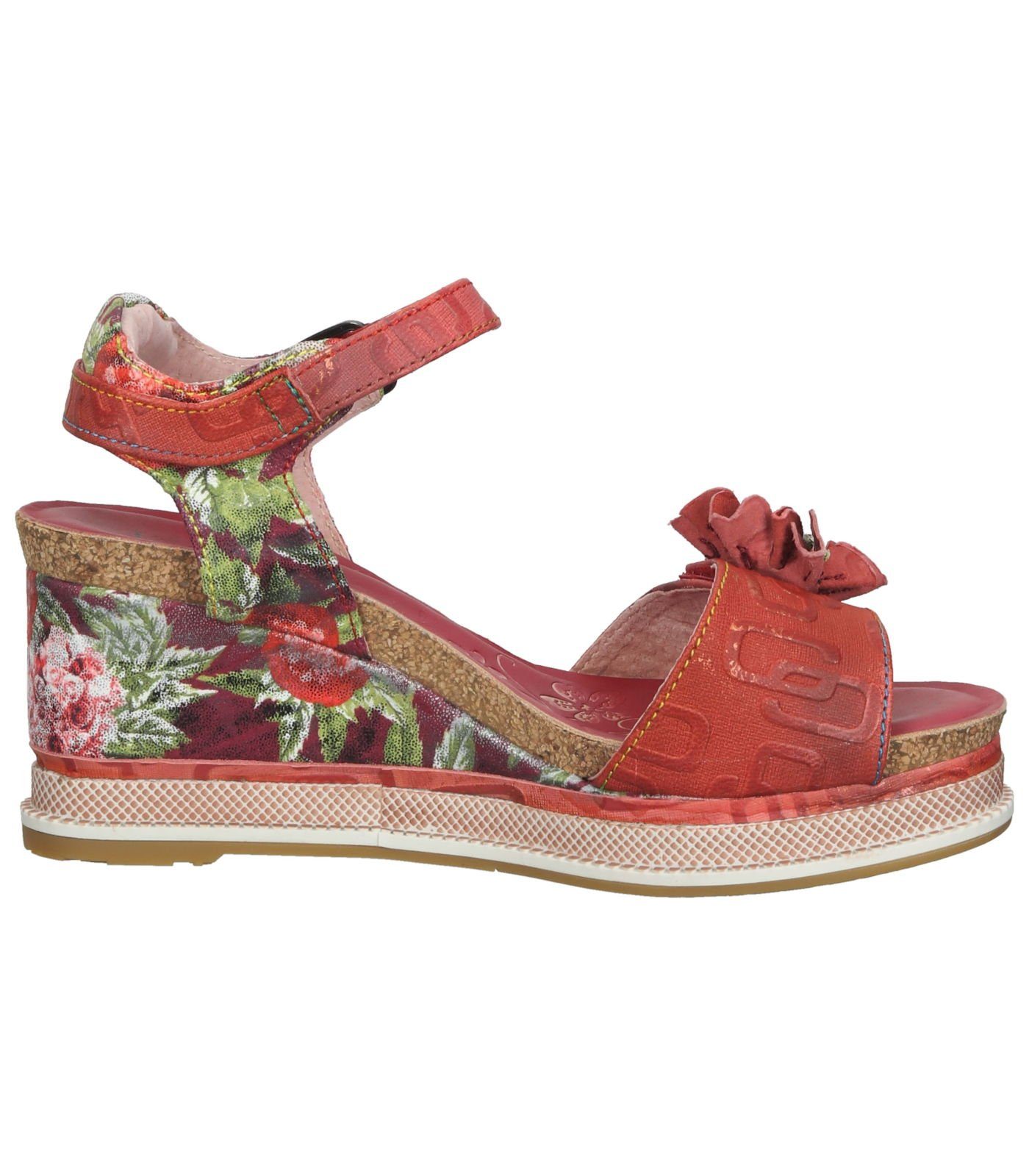 LAURA Keilsandalette VITA Sandalen Pink Leder/Textil Rot