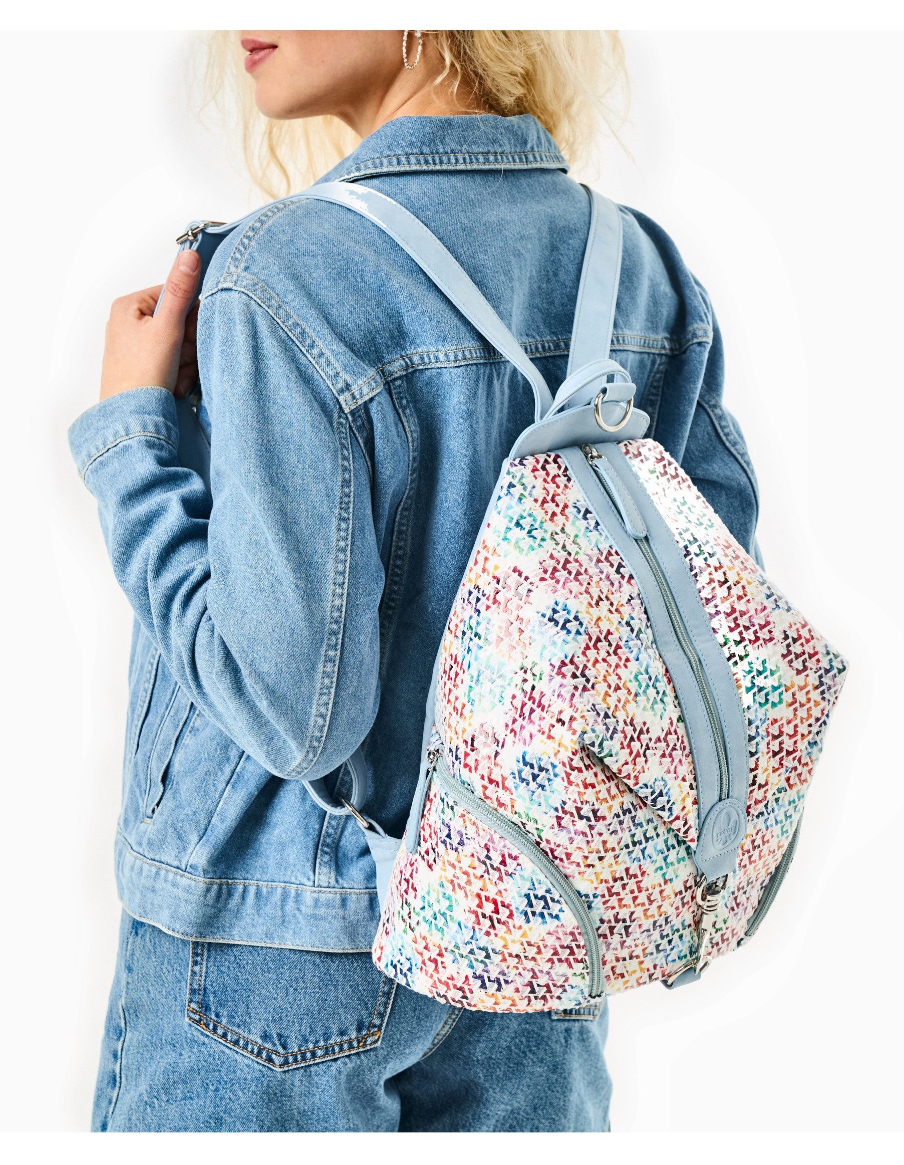 Rieker Cityrucksack, Damen Rucksack, Freizeitrucksack in bunter Optik günstig online kaufen