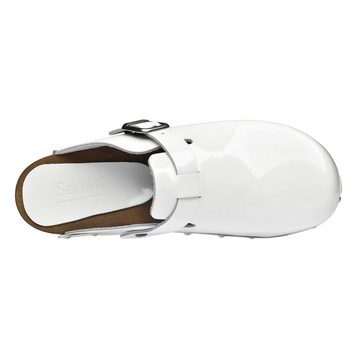 Sanita Wood-Krisla Open Clog White Sandale