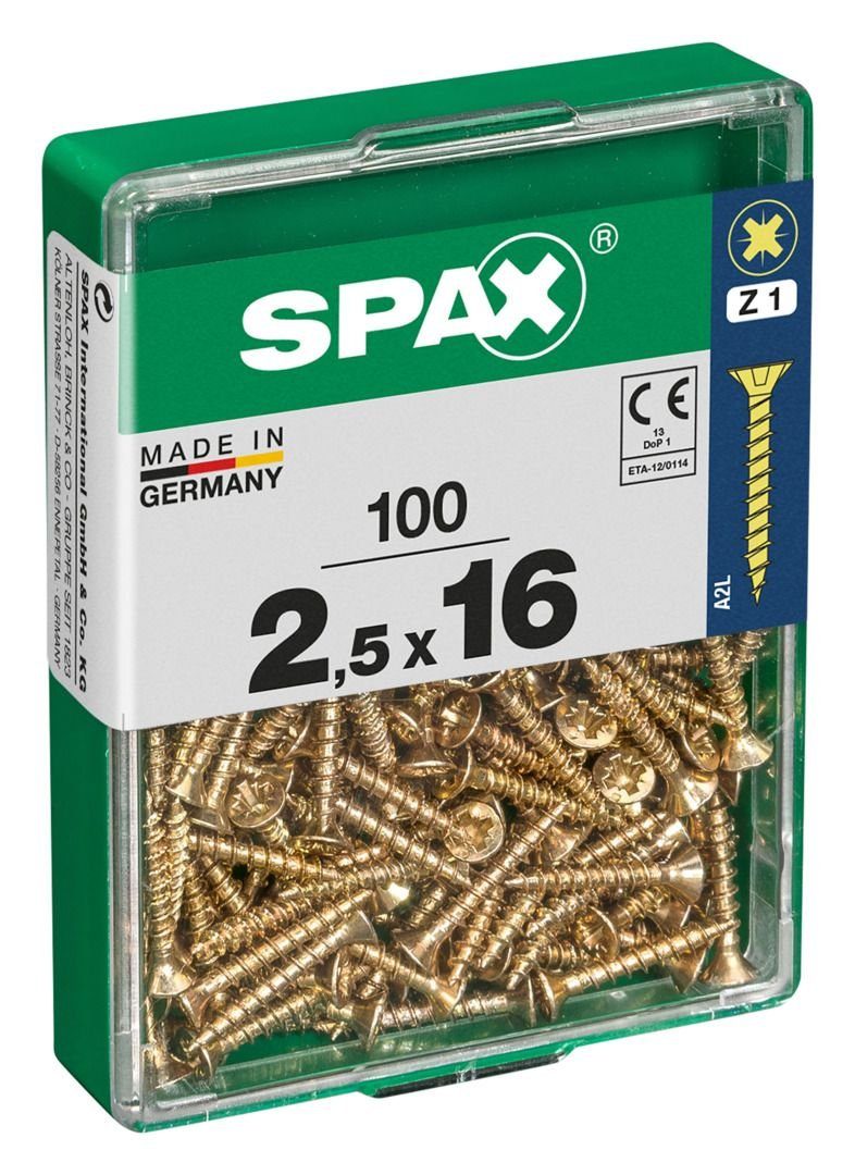 mm 100 Holzbauschraube SPAX - Universalschrauben PZ 1 Spax x 16 2.5