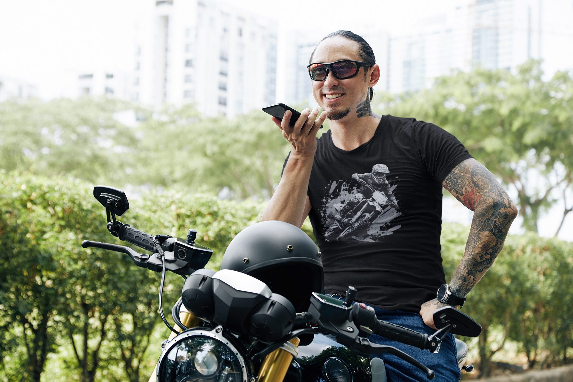 Baddery Print-Shirt Motocross T-Shirt: "Dirt Rush" - Motorrad Biker T-Shirt günstig online kaufen