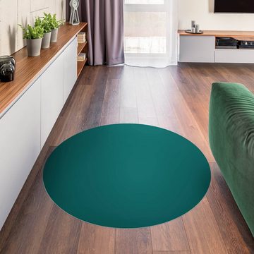Teppich Vinyl Wohnzimmer Schlafzimmer Flur Küche Einfarbig modern, Bilderdepot24, rund - grün glatt, nass wischbar (Küche, Tierhaare) - Saugroboter & Bodenheizung geeignet