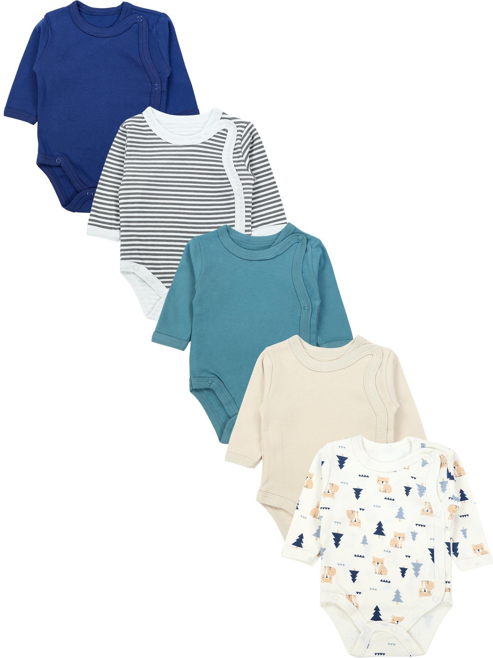 TupTam Wickelbody TupTam Baby Unisex Langarm Wickelbody Print / Uni 5er Pack