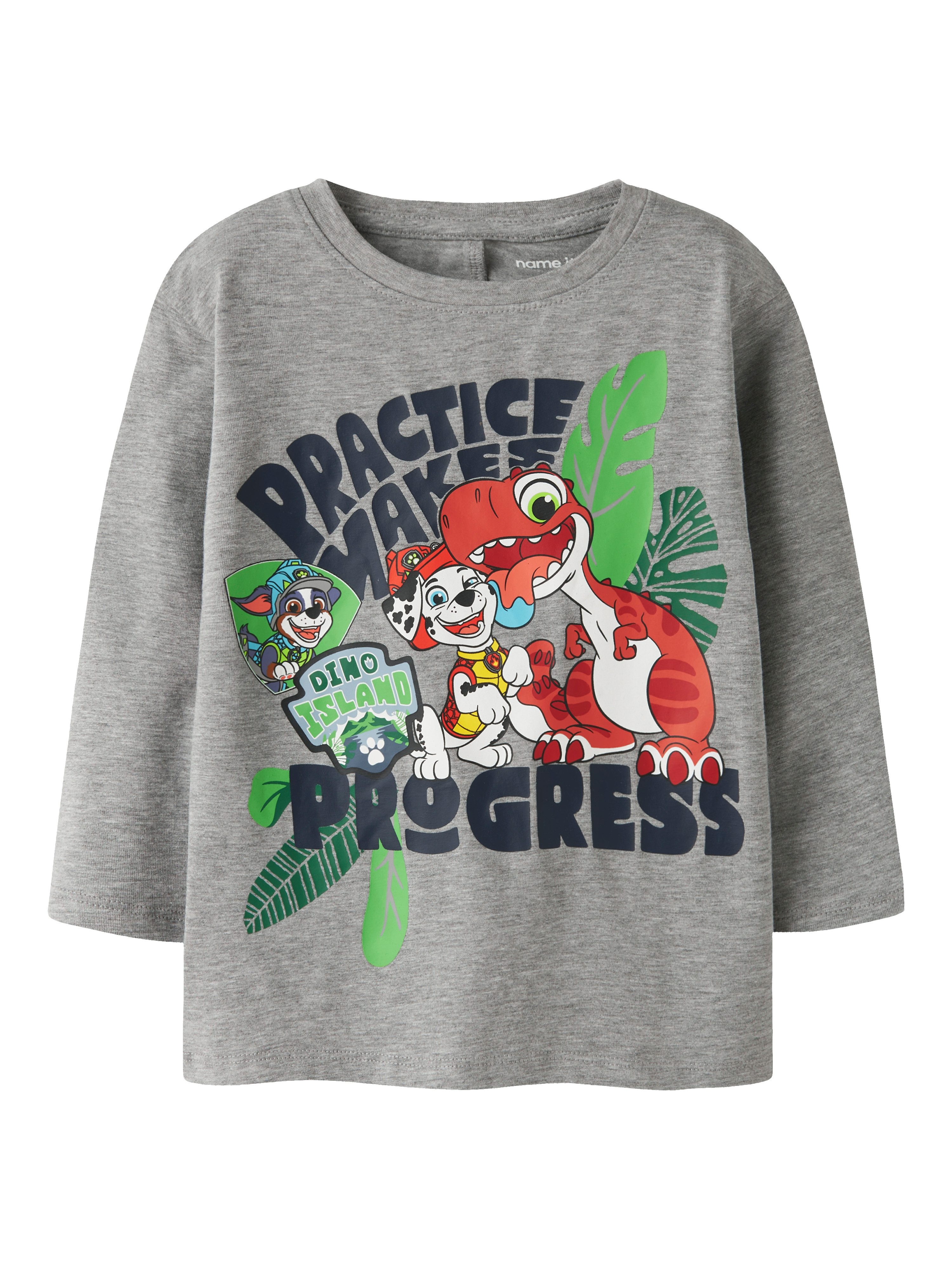 Name It T-Shirt NMMJIK PAW LS NREG TOP BOX NOOS CPLGM Baumwollmischung, regular fit