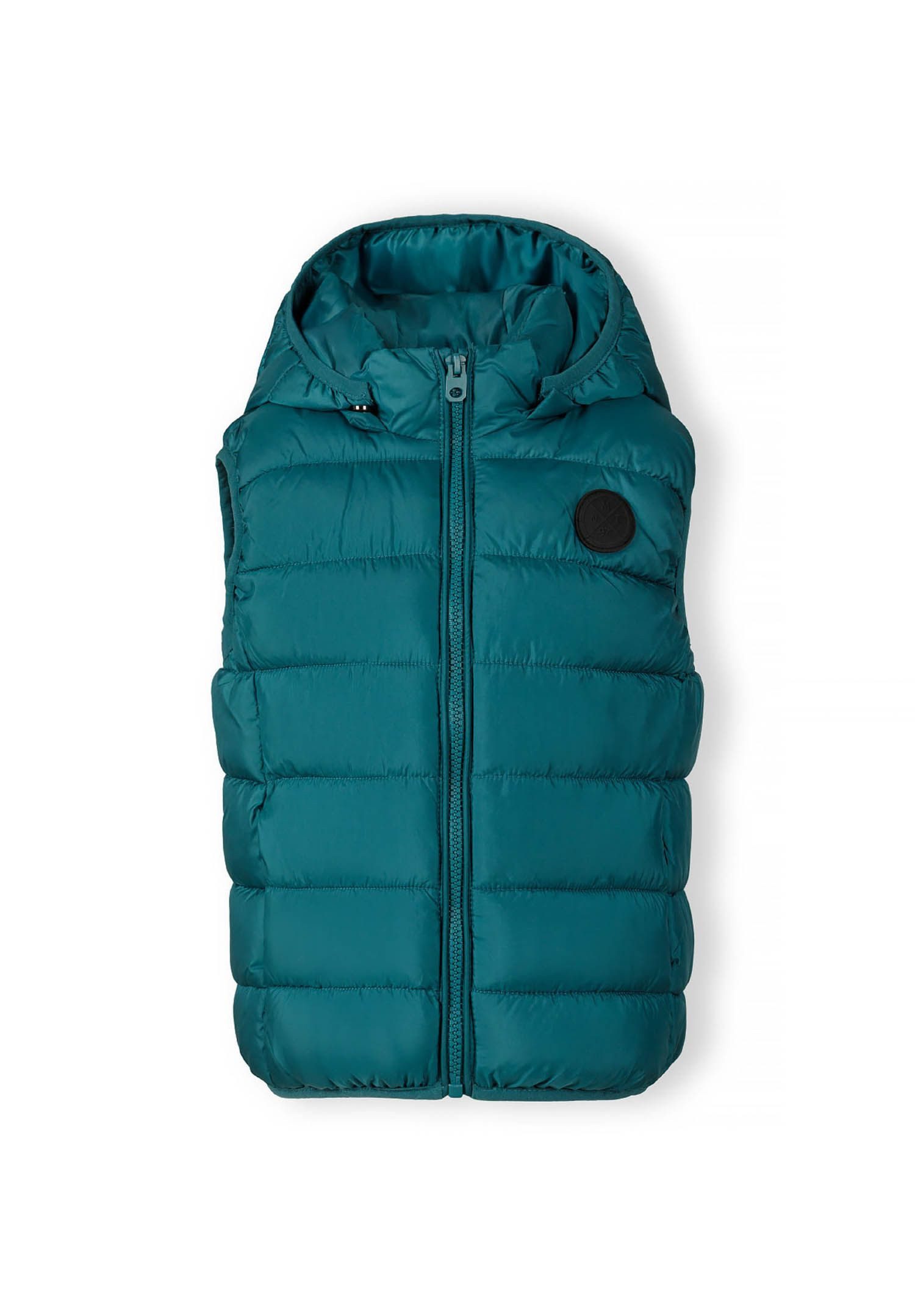 MINOTI Steppweste Weste mit Kapuze und gummiertem Aufnäher (2y-14y)