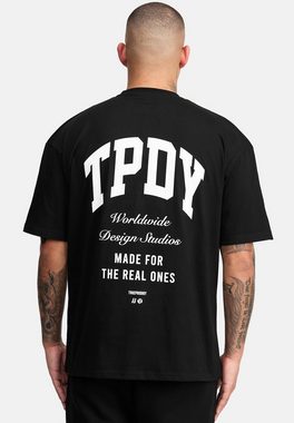 trueprodigy Oversize-Shirt Elijah Logoprint Rundhals dicker Stoff