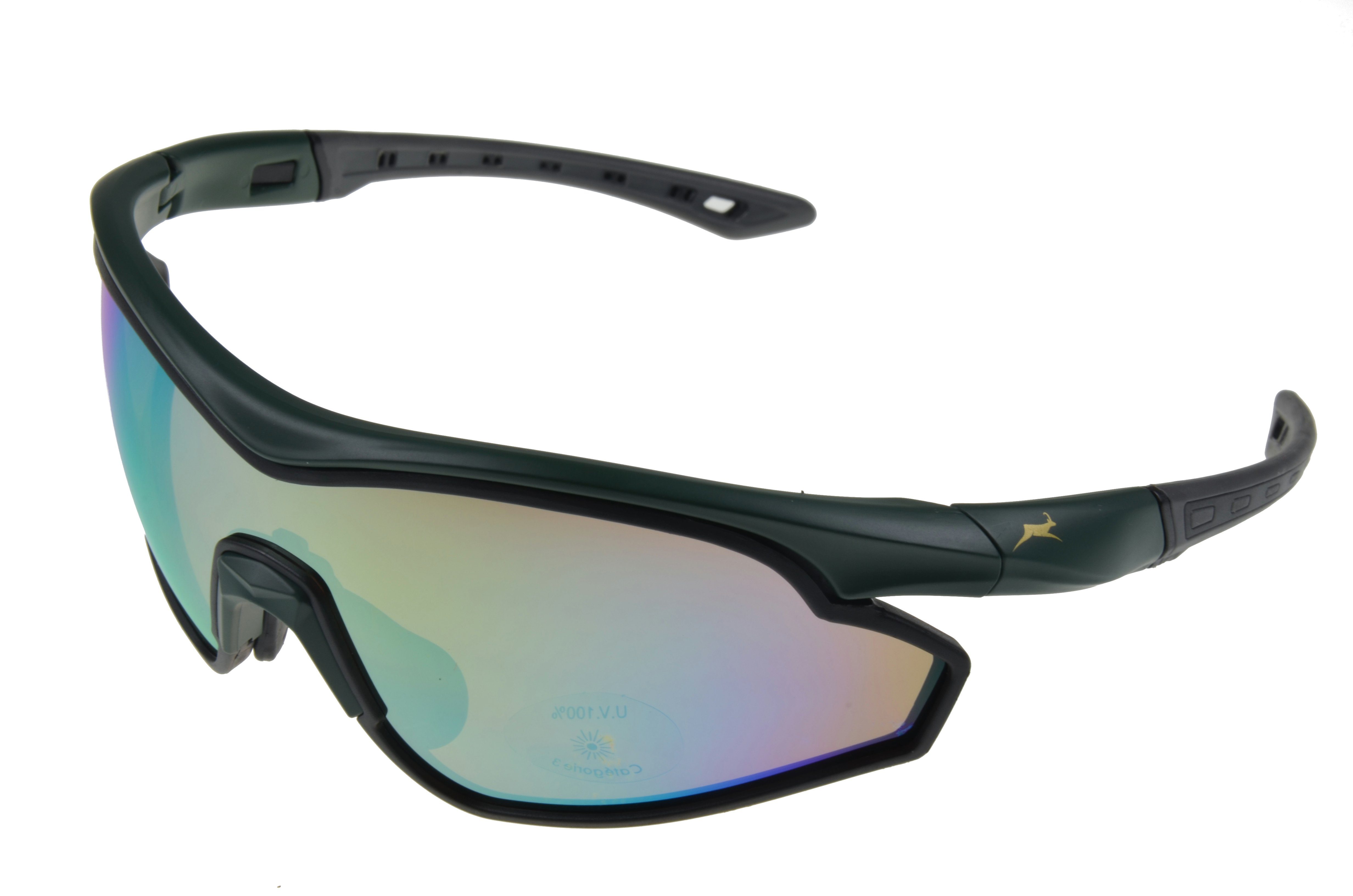 Herren WS7534 grün, 2022" Sonnenbrille blau, "Neuerscheinung Sportbrille Fahrradbrille Skibrille Damen Unisex, weiß, Gamswild