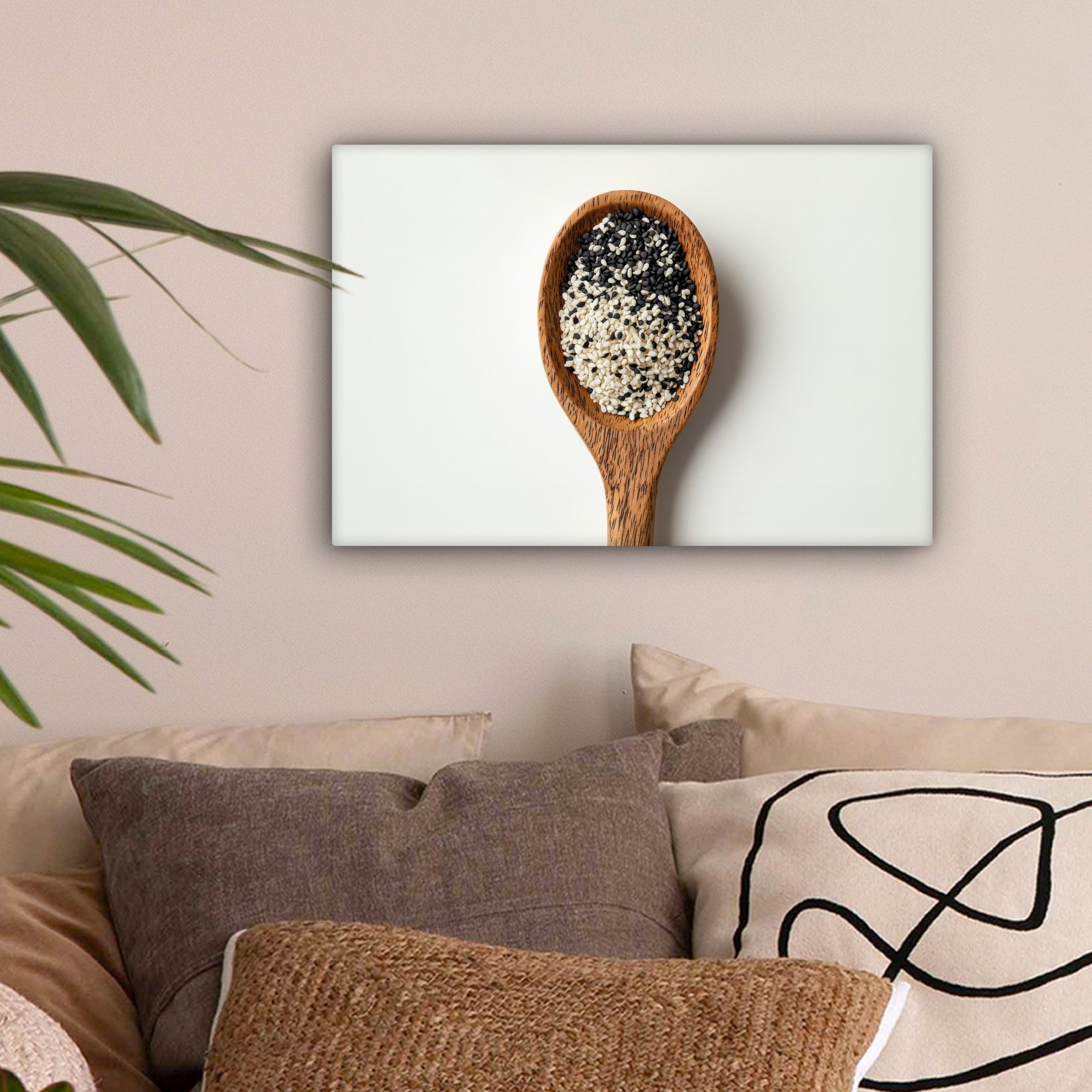OneMillionCanvasses® Leinwandbild Löffel - Sesam - günstig online kaufen