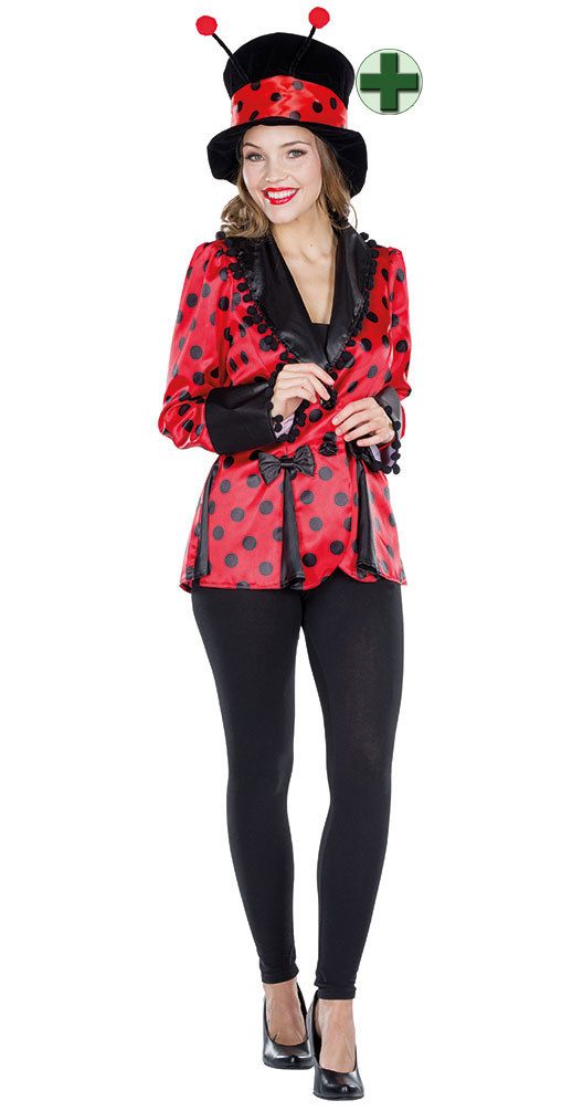 Karneval-Klamotten Kostüm Marienkäfer Damen Marienkäferjacke mit Hut, Glück günstig online kaufen