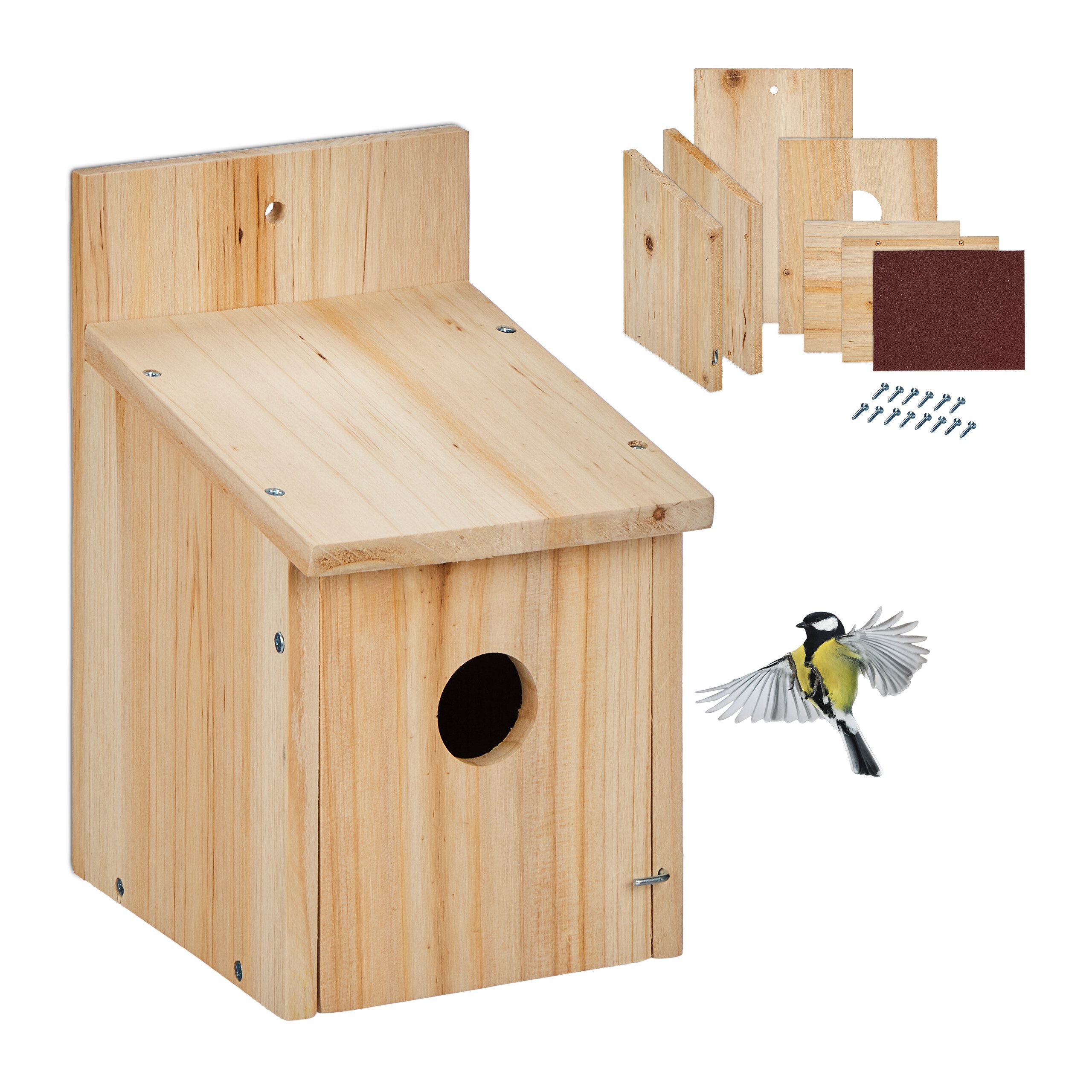 relaxdays Nistkasten Nistkasten Bausatz für Vögel