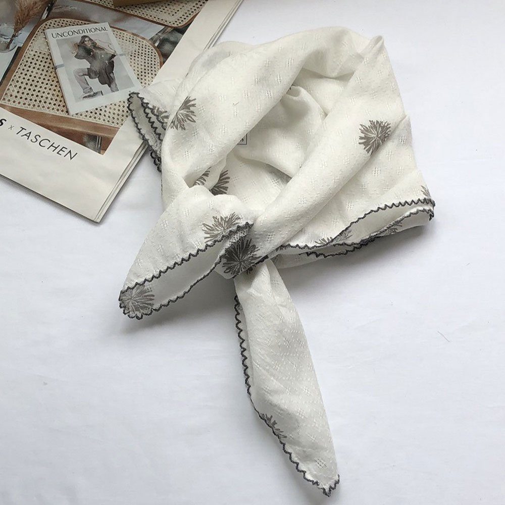 SCRTD Seidenschal Schal,Vintage Cotton & Linen Comfort Sun Protection,Accessoires Weiß