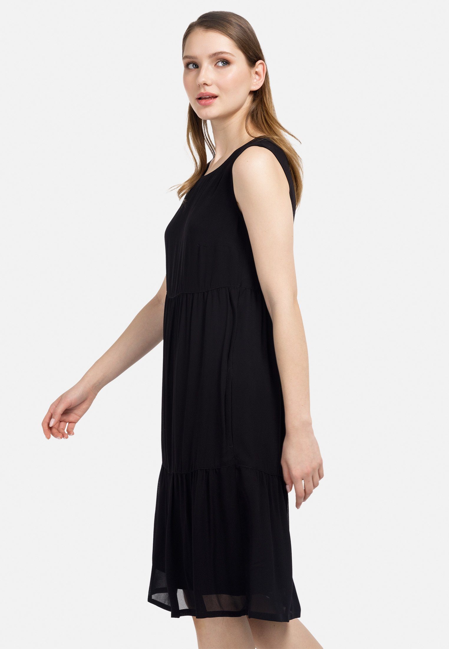 HELMIDGE A-Linien-Kleid schwarz Midikleid