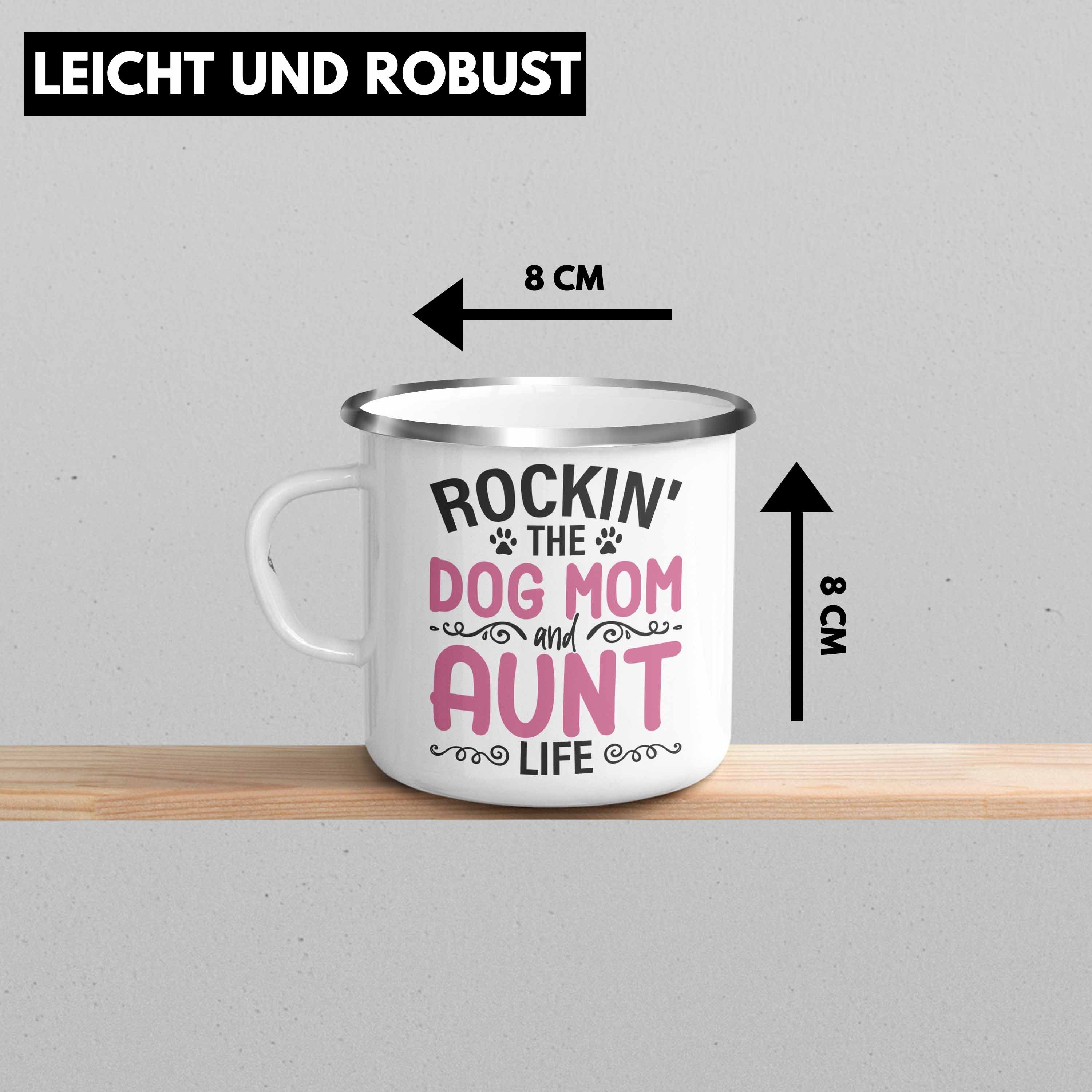 Trendation Lustig Tasse Tante Geschenk Silber Tante Beste - Thermotasse Trendation Geschenkidee Mutter Hunde Emaille Hundemama