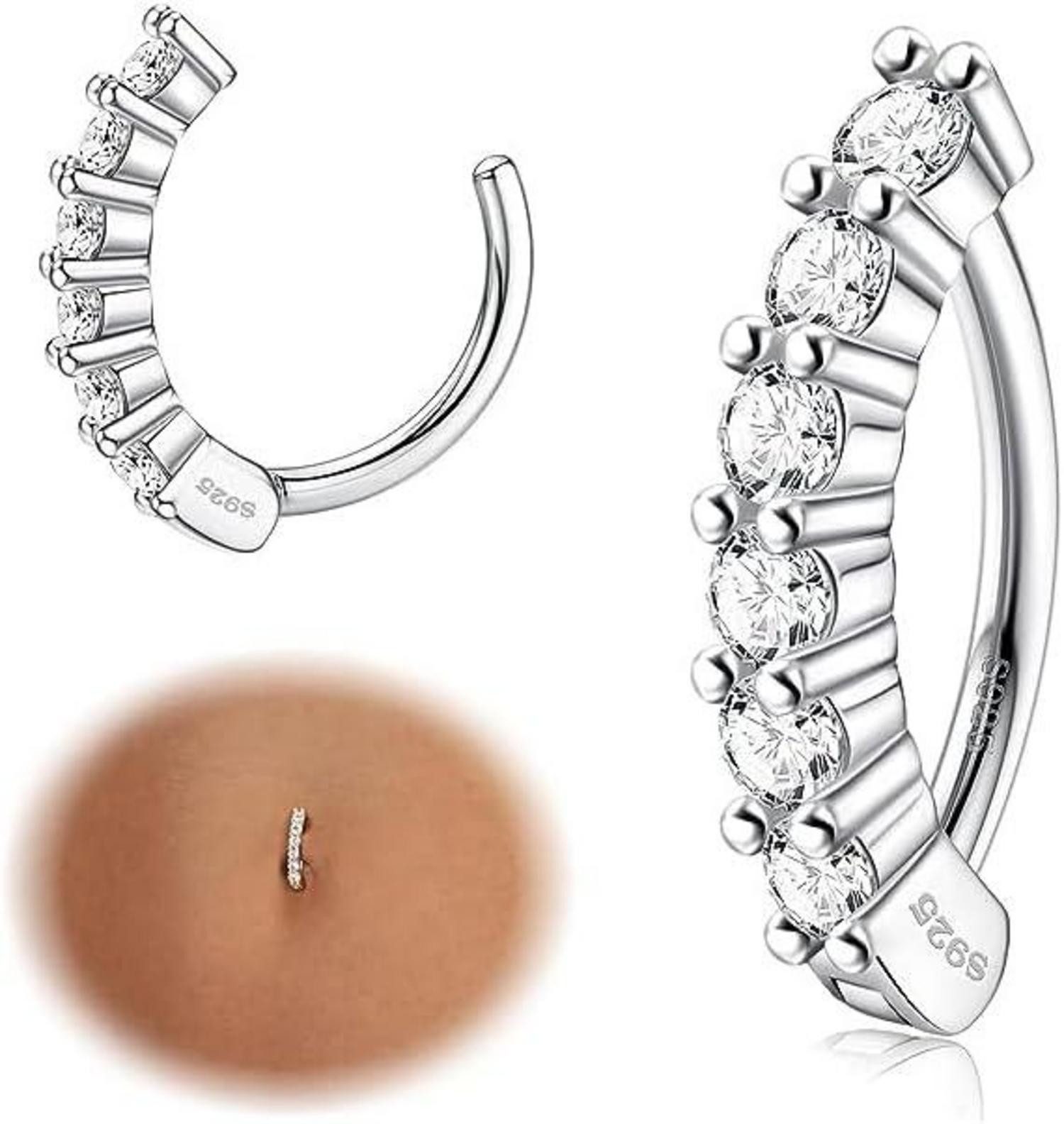 Krfy Bauchnabelpiercing Bauchnabelringe Damen 925 Silber günstig online kaufen