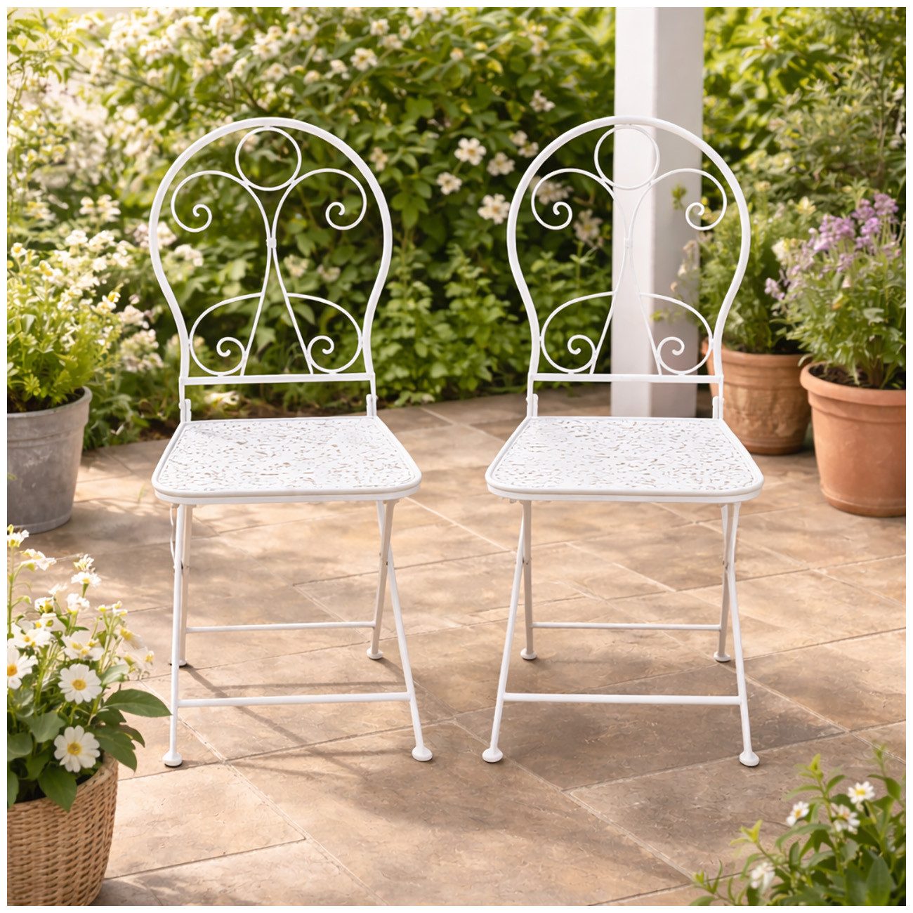 HTI-Living Gartenstuhl Gartenstuhl 2er-Set Solea Weiß (Set, 2 St)