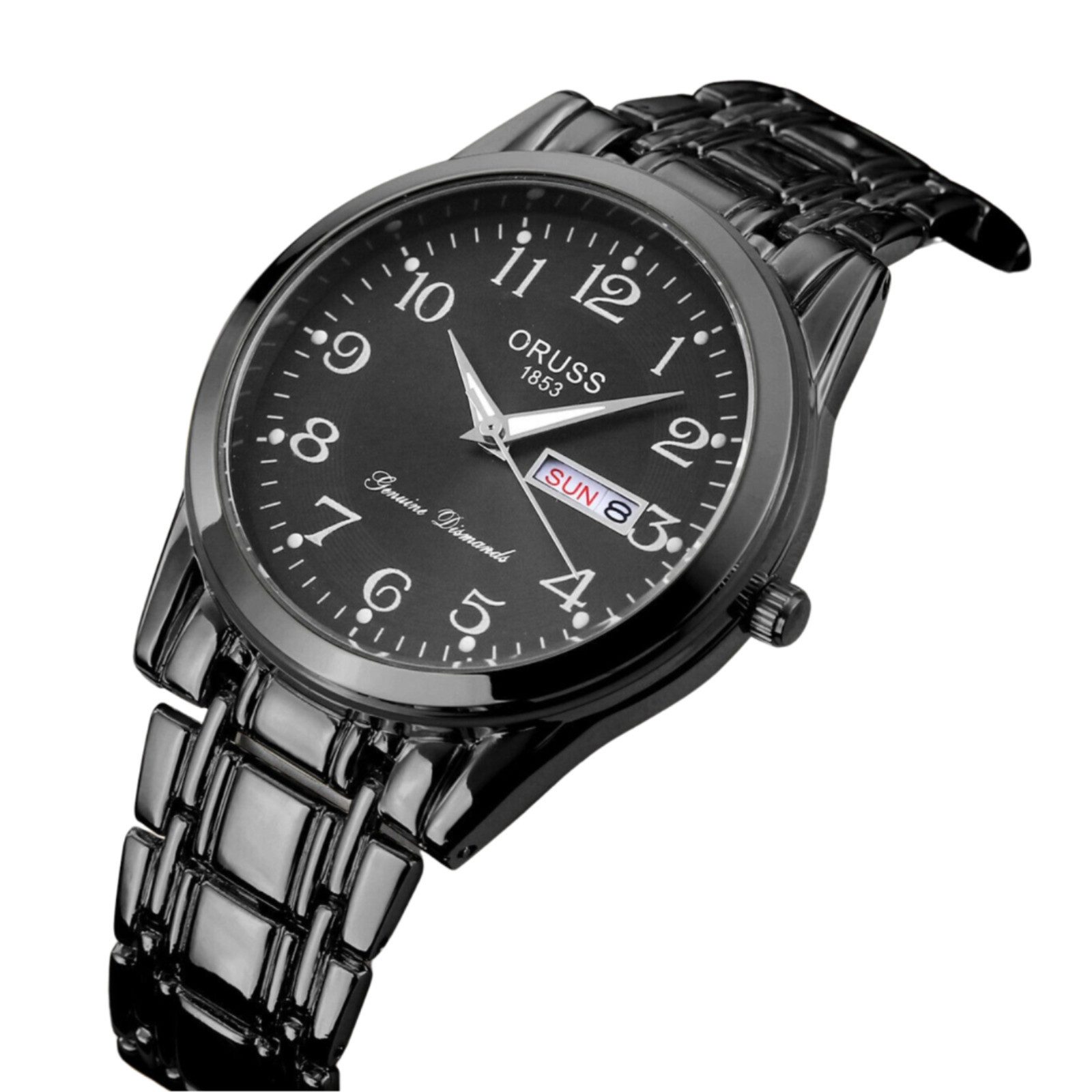 S&T Design Quarzuhr Herren Uhr Edelstahl Armbanduhr Herrenuhr, (Geschenkebox (Etui), inkl. Armbandkürzer & Etui), Männer Uhr 3Bar Wasserdicht Datum Große Ziffern Zahlen Analog