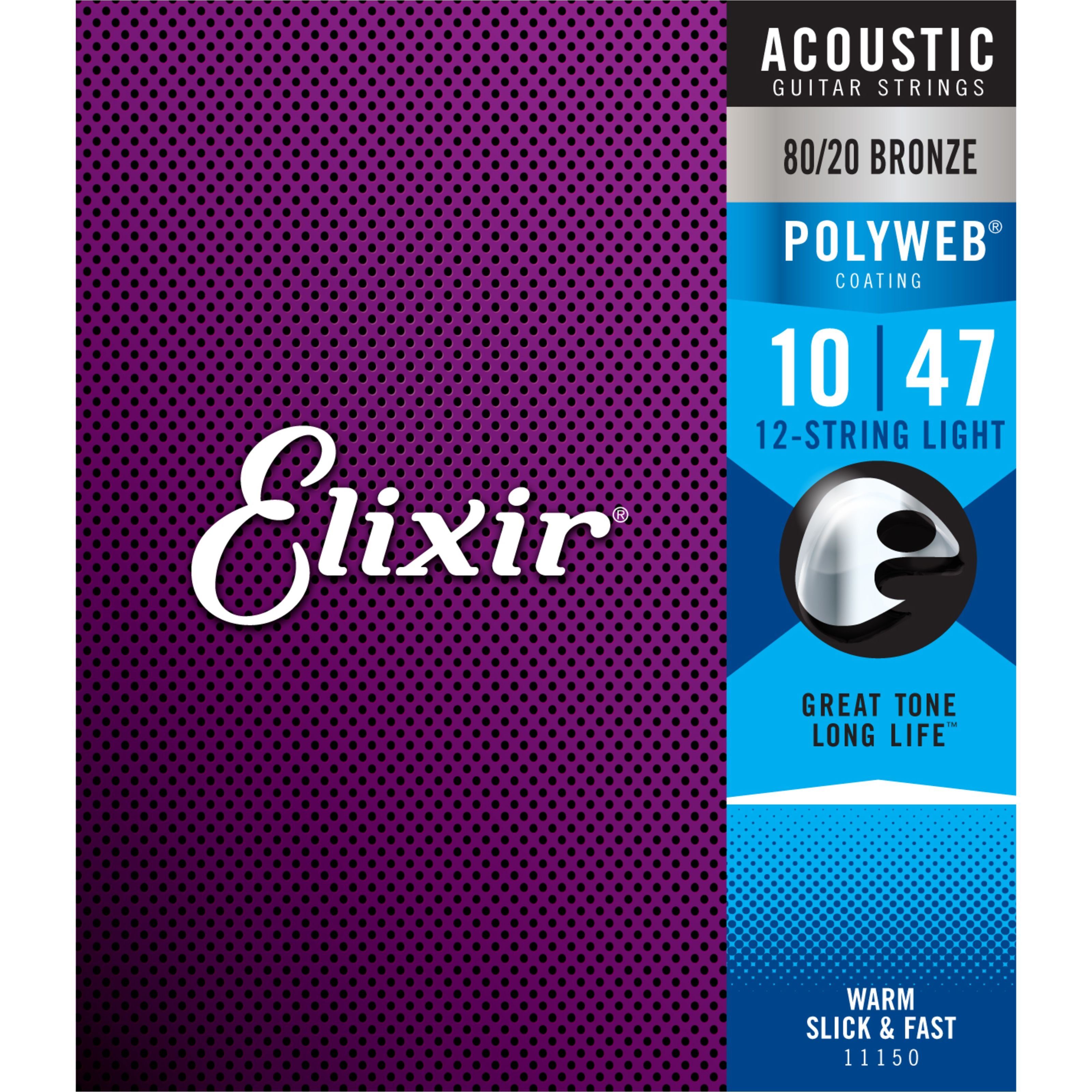 Elixir Saiten, 11150 Polyweb Acoustic 12-String 10-47 - Westerngitarrensaiten
