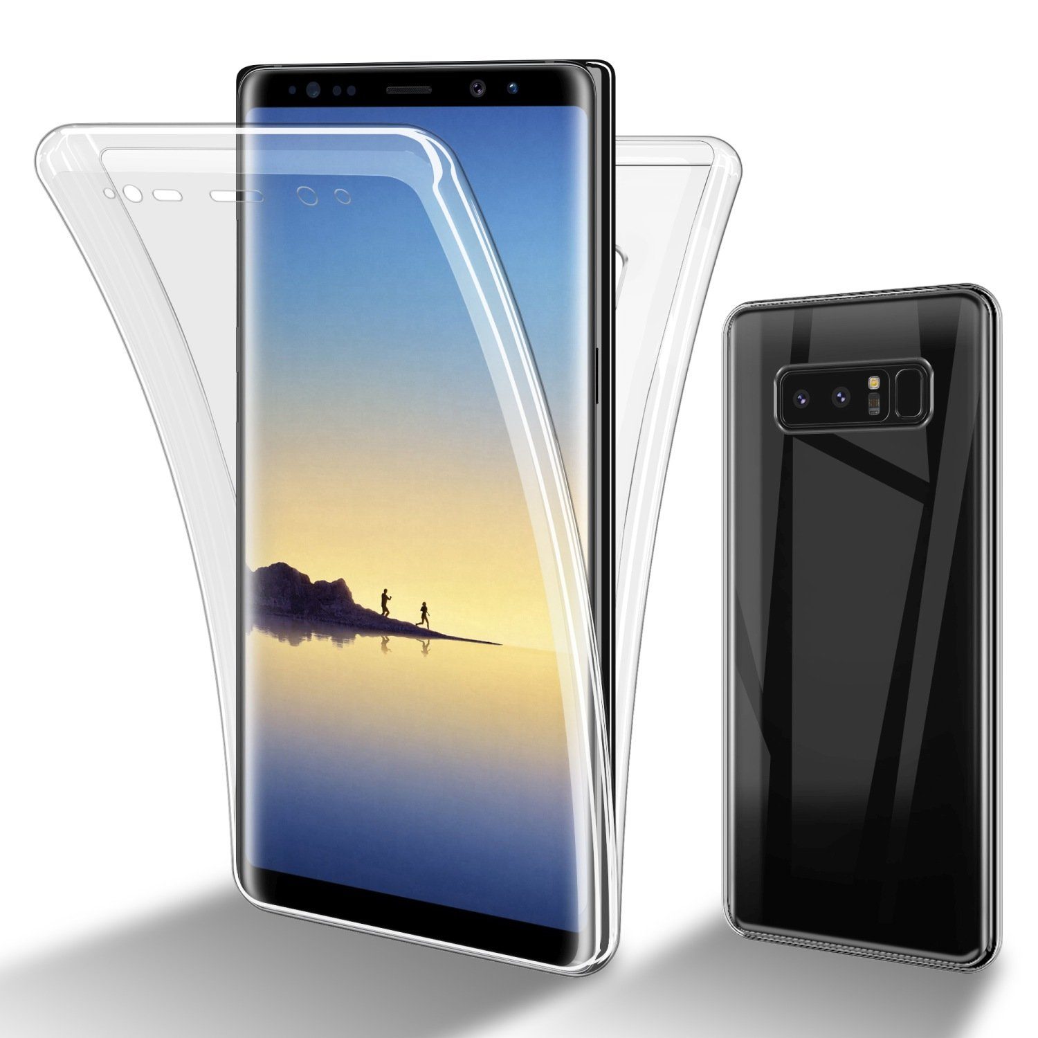 Cadorabo Handyhülle TPU 360 Grad Case Samsung Galaxy NOTE 8, Flexible Case  Handy Schutzhülle - Hülle - Back Cover 360° Grad