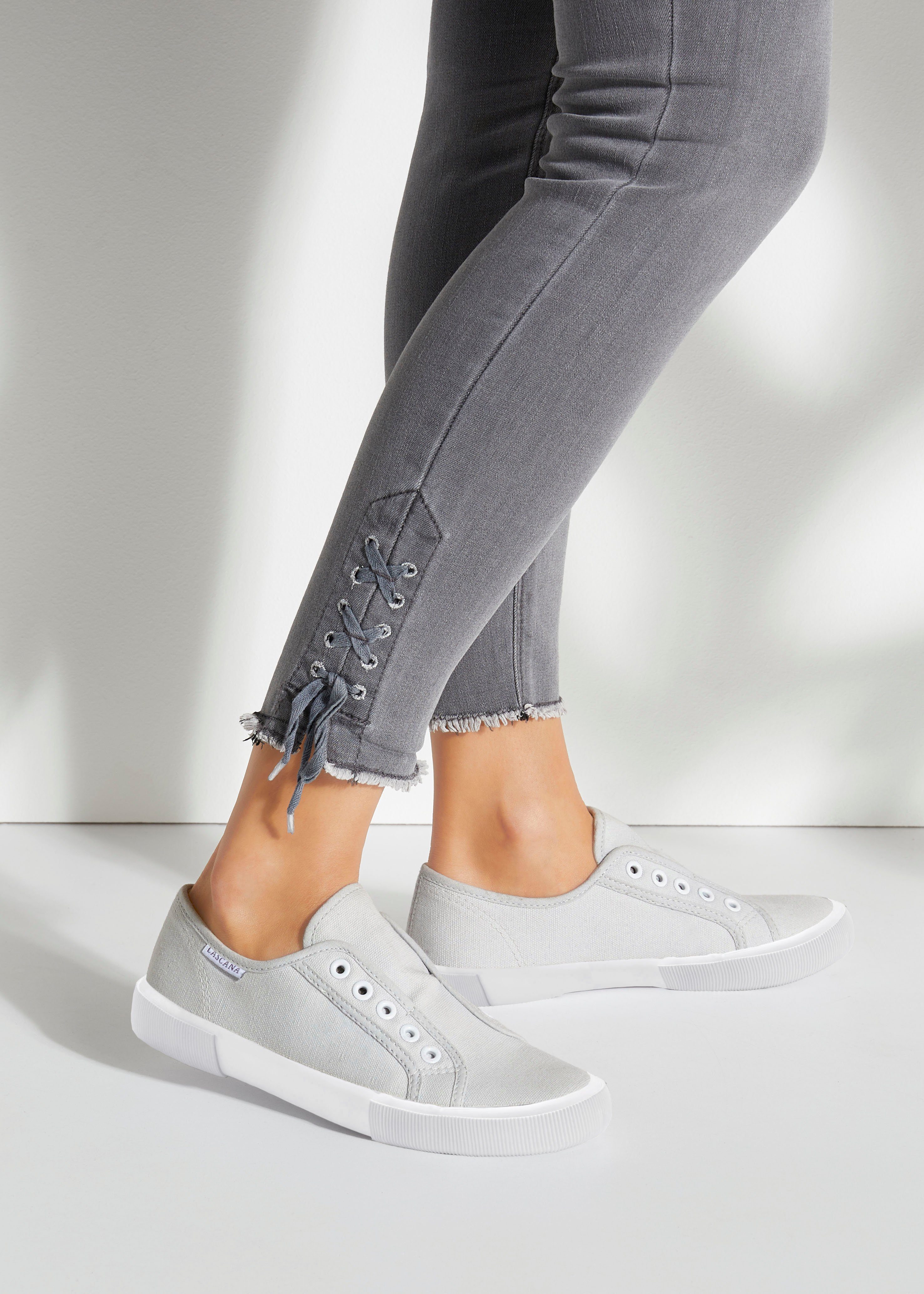 LASCANA Slip-On-Sneaker, Sneaker Slipper, Halbschuh bequem zum Reinschlüpfen VEGAN