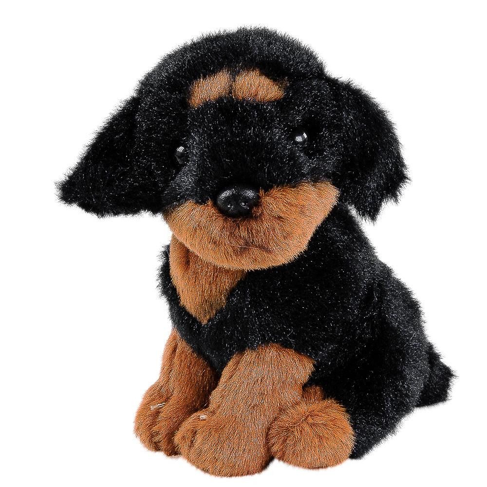 Teddys Rothenburg Kuscheltier Rottweiler 12 cm sitzend Plüschhund (Plüschhund Stoffhund Rotti)