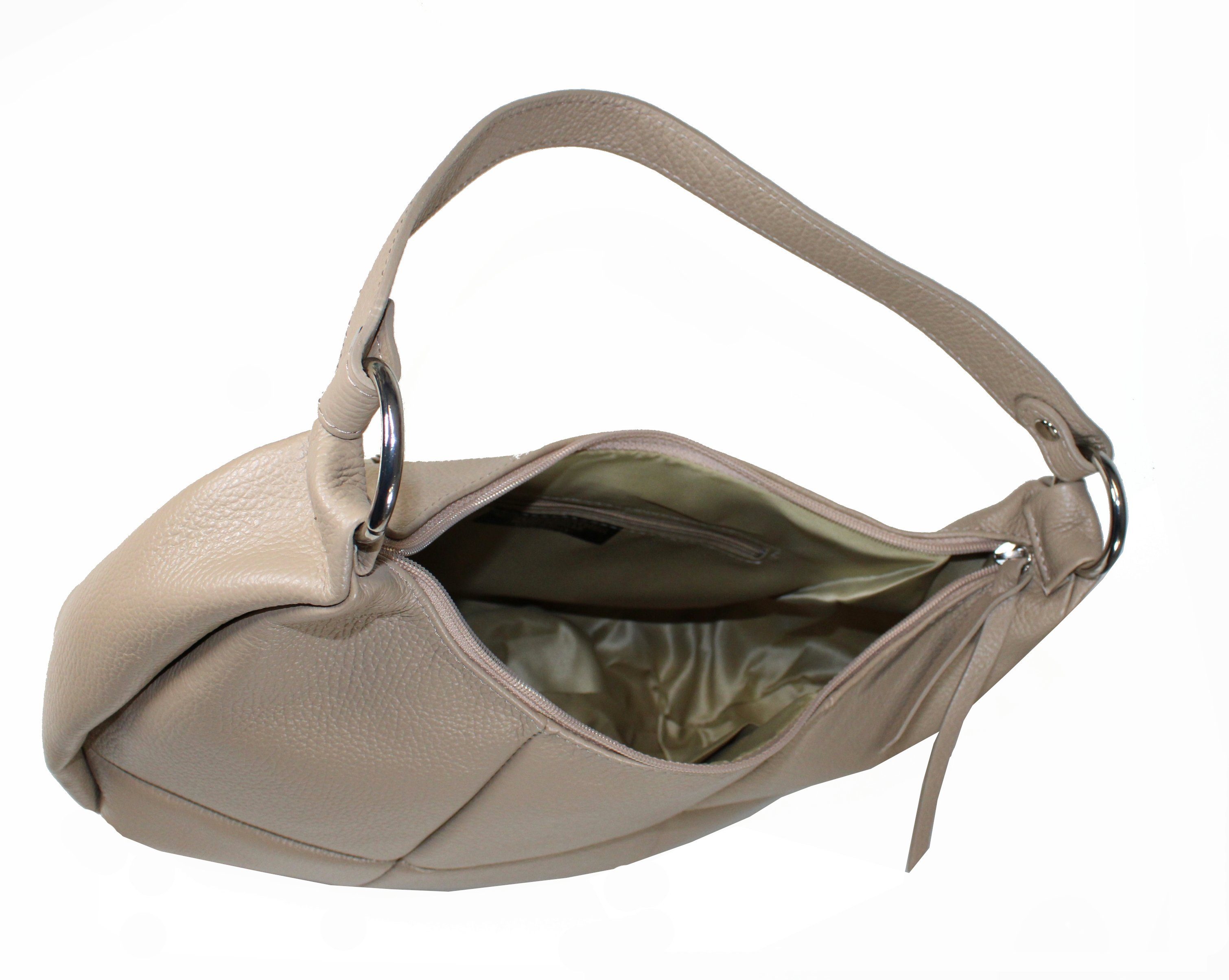Taupe Made fs-bags in Patchwork Optik, fs7219, Italy Handtasche
