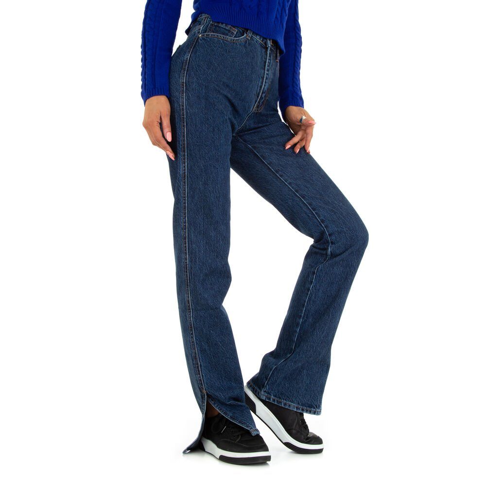Bootcut Ital-Design Damen Bootcut-Jeans Jeans Blau in Freizeit