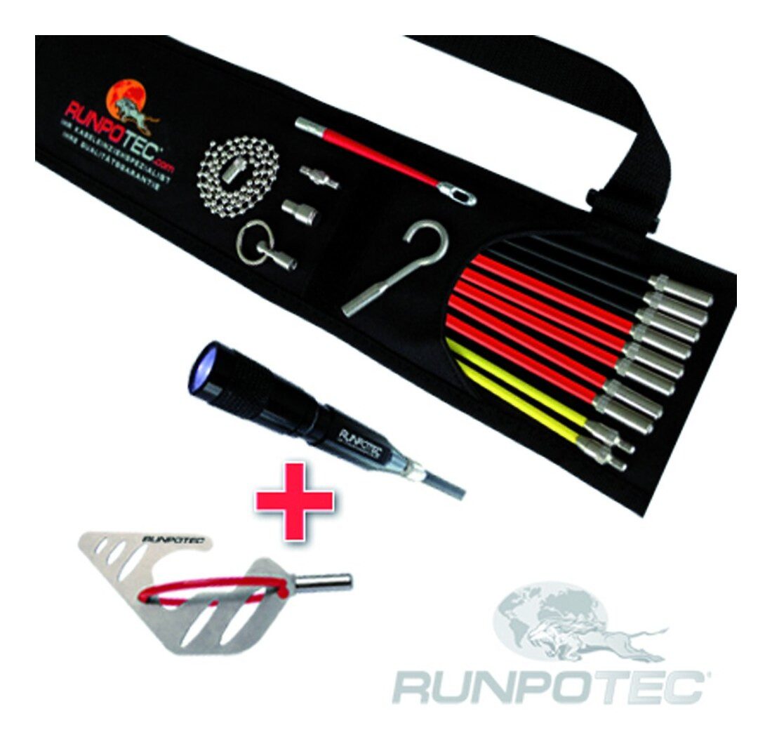 RUNPOTEC Montagewerkzeug, L: 1000 cm, Kabeleinziehsystem flexibel RUNPOSTICKS 10m Unterflurkanal