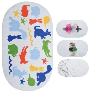 Badematte Dusch- und Wanneneinlage Motiv MSV, mit Saugnäpfen, rutschhemmende Oberfläche, pflegeleicht, waschbar, PVC, Polyester, PVC & Polyester, lustiges Motiv für Kinder "ZOO", 69 x 39 cm