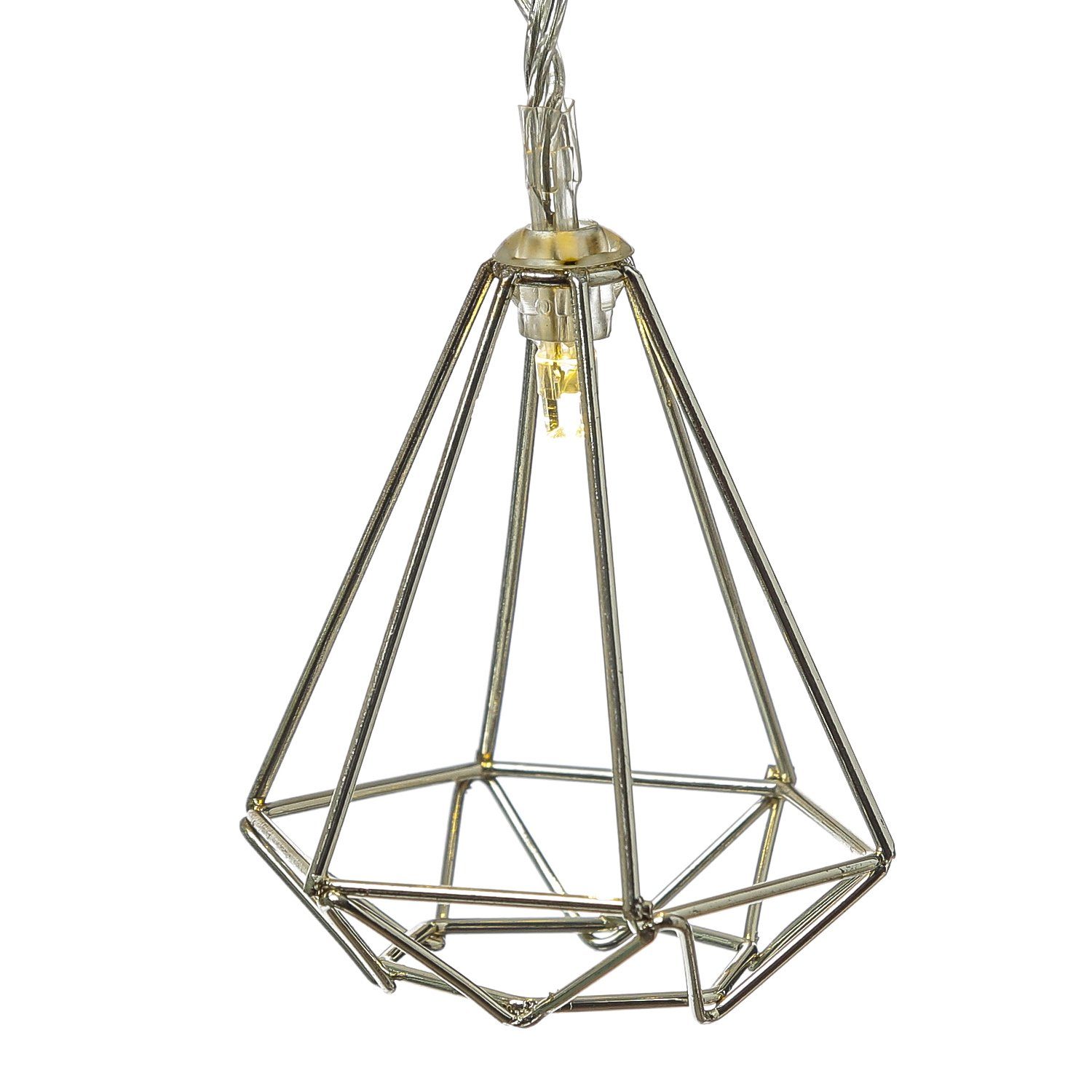 MARELIDA LED-Lichterkette LED Deko Lichterkette DIAMANT 10 kleine beleuchtete Rubine 1,6m silber, 10-flammig – Bild 5 von 5