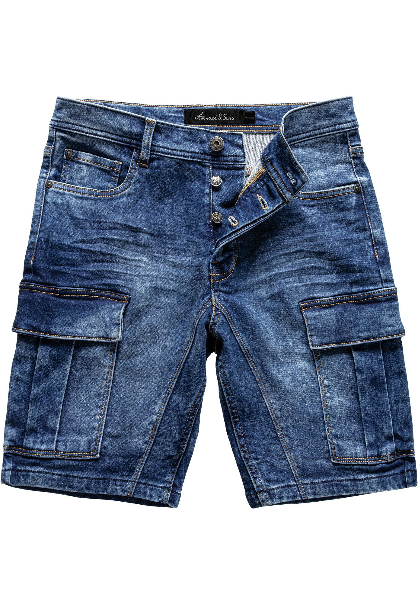 Amaci&Sons Cargoshorts BEXLEY Cargoshorts Herren Bermuda Jeans Short Hose R günstig online kaufen