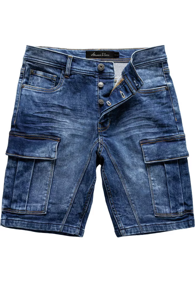 Amaci&Sons Cargoshorts BEXLEY Cargoshorts Herren Bermuda Jeans Short Hose Regular Fit