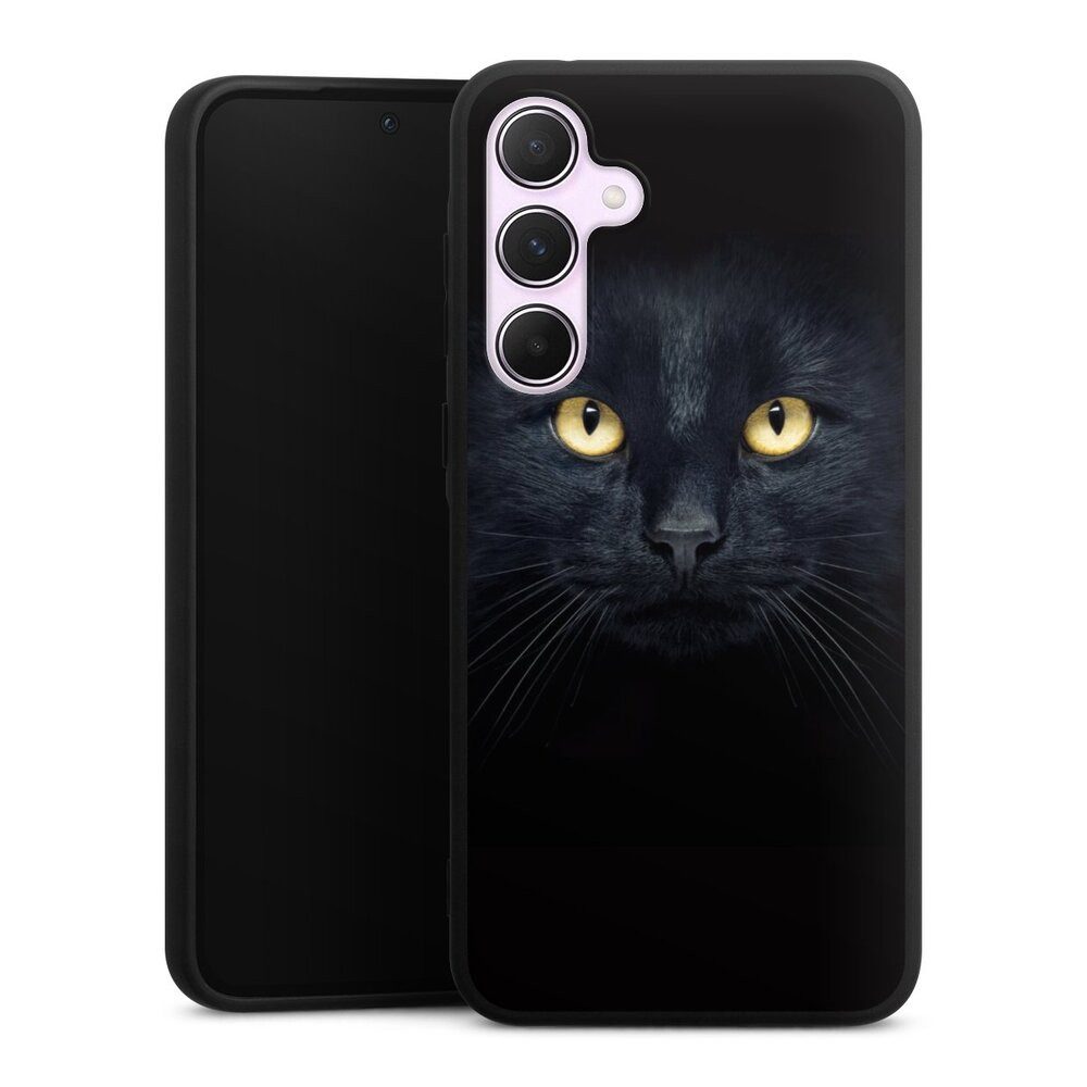 DeinDesign Handyhülle Katze Auge schwarz Tom Cat, Samsung Galaxy A55 5G Silikon Hülle Premium Case Handy Schutzhülle