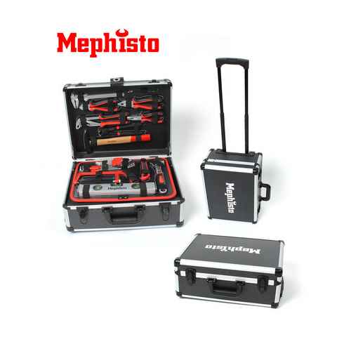 Mephisto-Tools Werkzeugset, (fertig montiert und bestückt), Werkzeug aus Chrom Vanadium, Teleskophandgriff im Koffer integriert