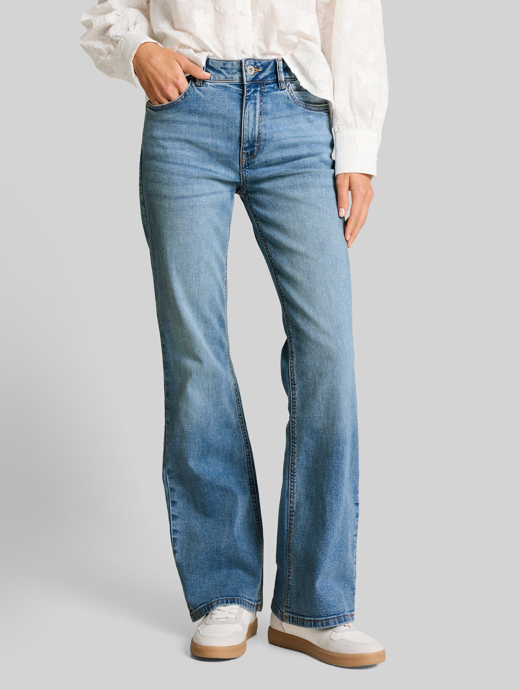 TOM TAILOR Bootcut-Jeans Jeanshosen TTSTELLA BOOTCUT Jeans mit Stretch