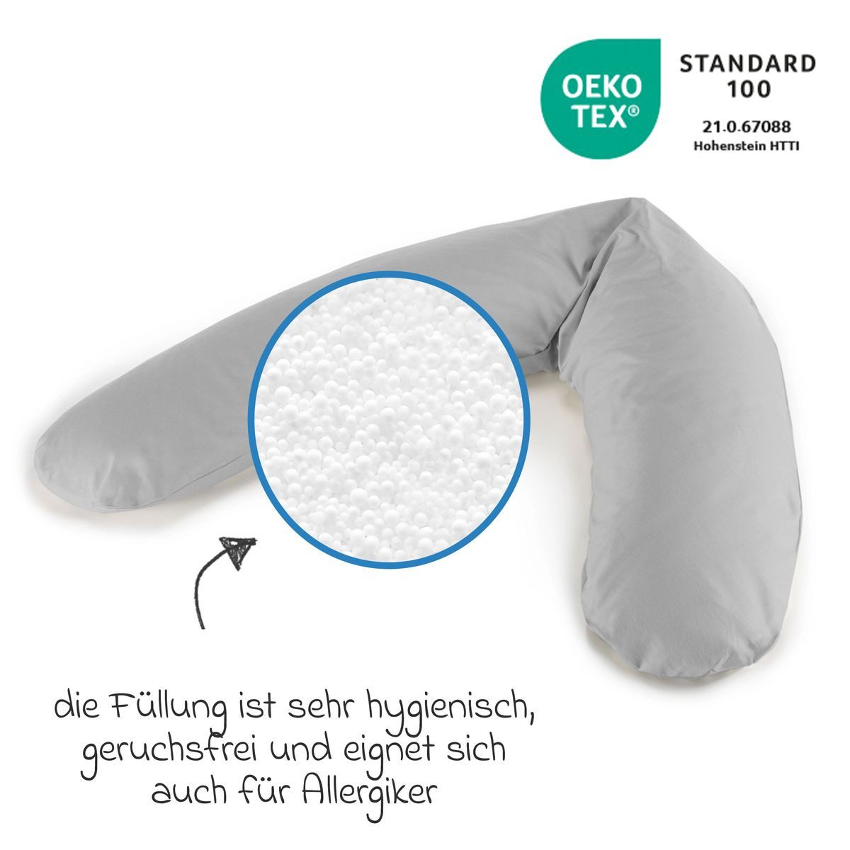 Theraline Stillkissen Das Komfort - Grau, 2-tlg., Lagerungskissen Schwanger günstig online kaufen